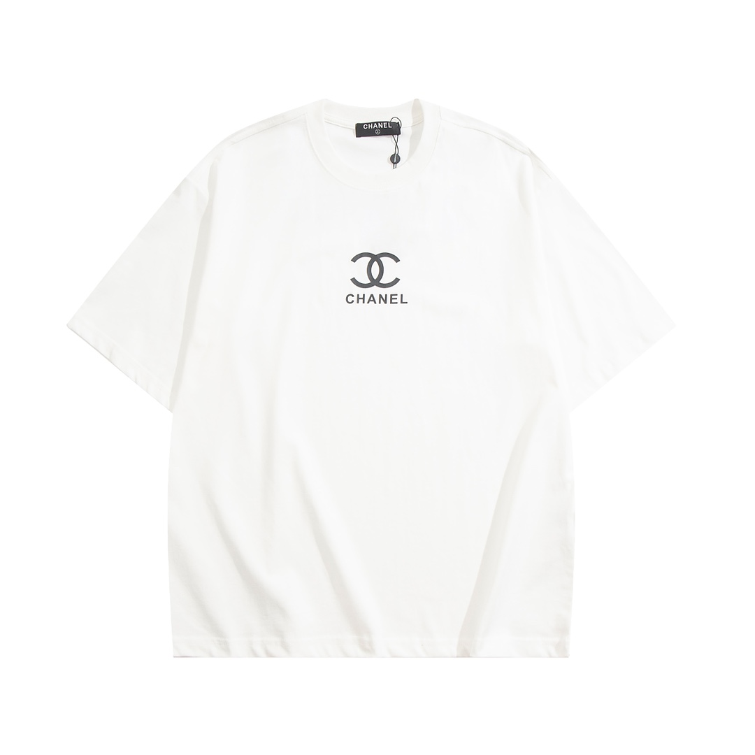 CHA 小香 2024 nuevo, tela de algodón puro de doble hilo de 270g personalizada, logo de letras de silicona tridi…