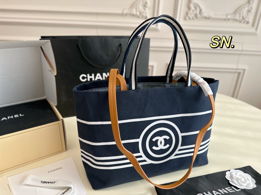 Chanel Handbags Tote Bags Navy Denim Vintage Casual