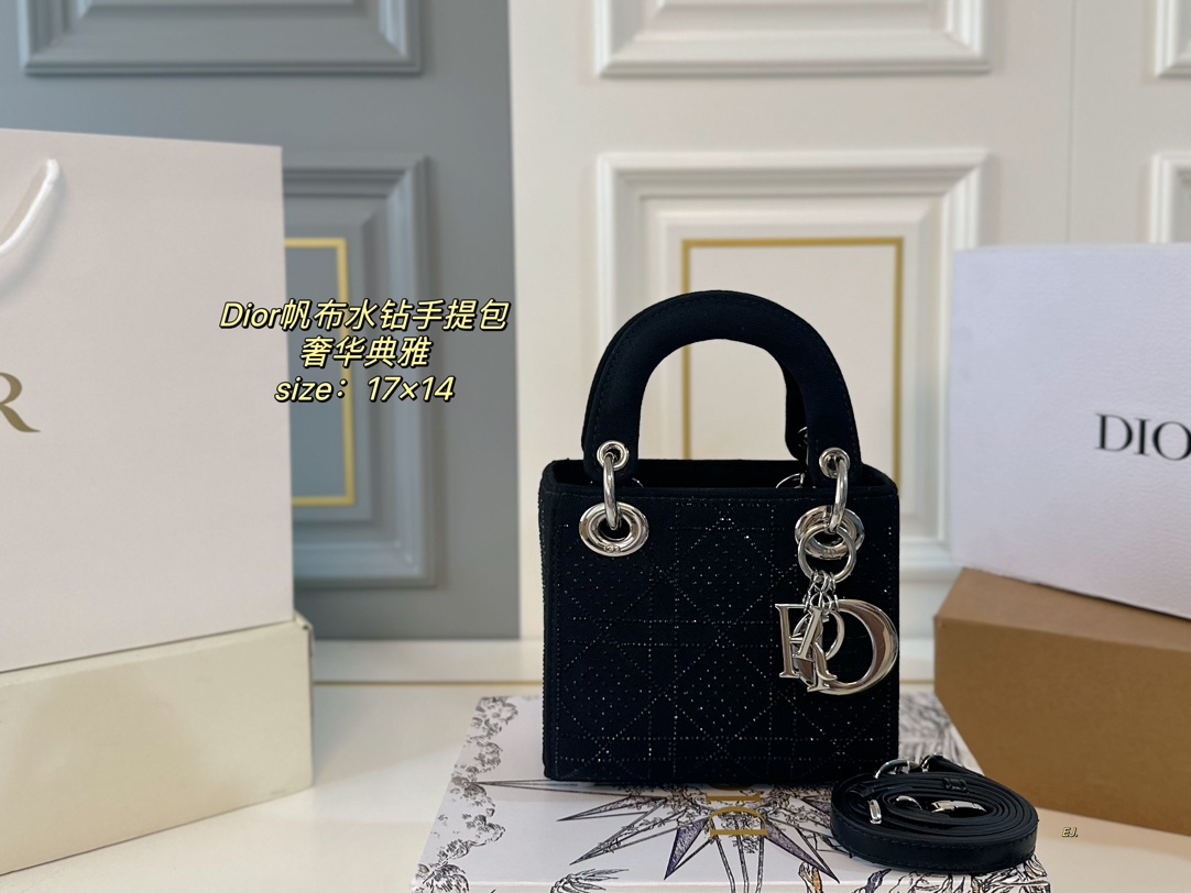 Dior Taschen Handtaschen Umhängetaschen  & Schultertaschen Leinwand Lady