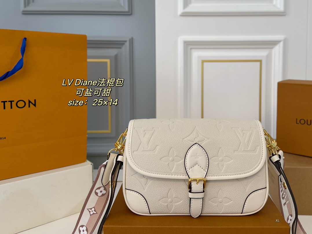 Louis Vuitton LV Diane qualité du miroir
 Sacs À Bandoulière & À Épaule Vintage Baguette longue