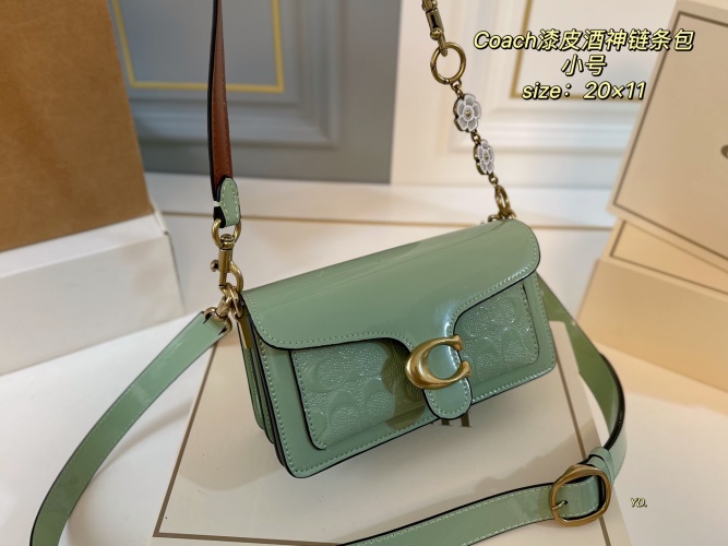 Coach Tabby Top Handle 20 - Pistachio Embossed Chain Bag