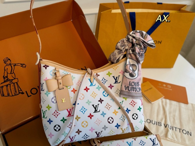 Louis Vuitton Murakami Takashi White Multicolor Carryall Shopping Bag