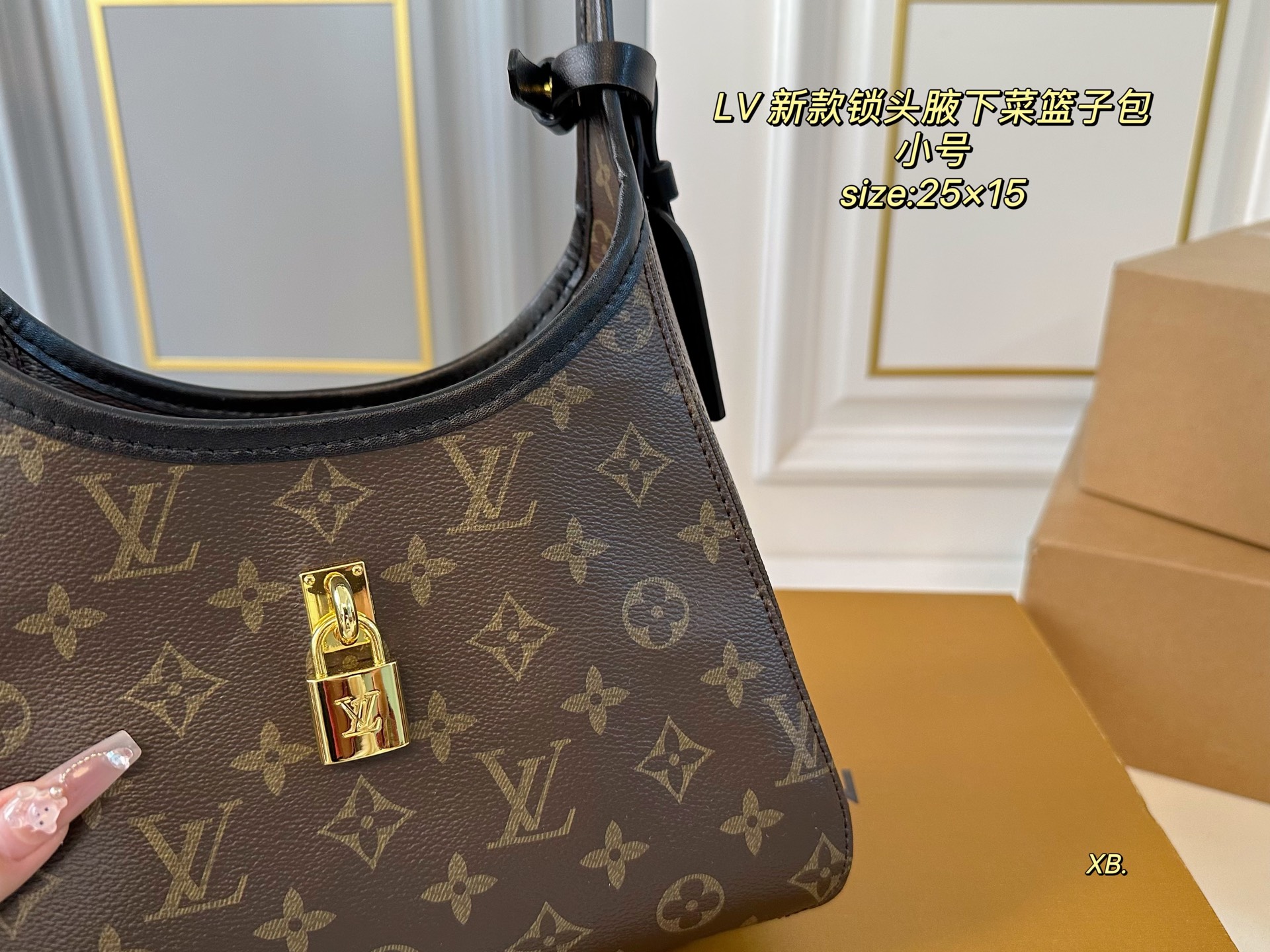 Louis Vuitton The Drop Lock Shoulder Bag, Classic Monogram Canvas. 5 i1746748980279 7956 0 3
