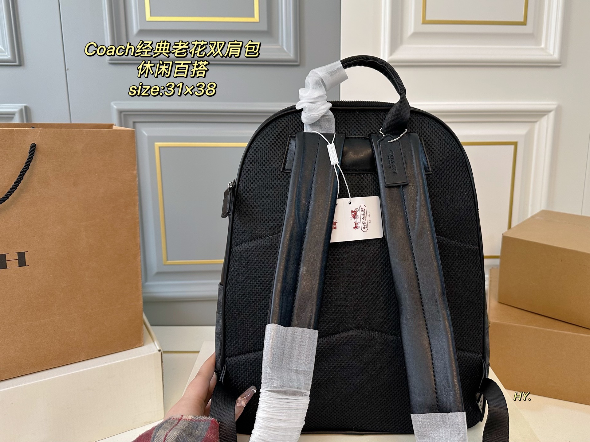 Coach Classic Logo Backpack, Versatile and Stylish Rucksack, 31 x 38 cm 7 i1746749675420 4073 0 5