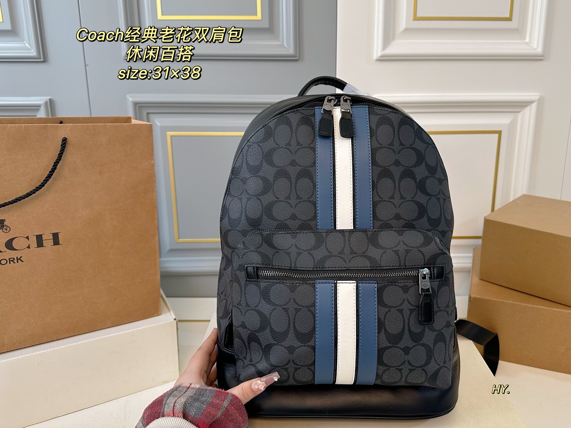 Coach Classic Logo Backpack, Versatile and Stylish Rucksack, 31 x 38 cm 3 i1746749676918 53 0 1