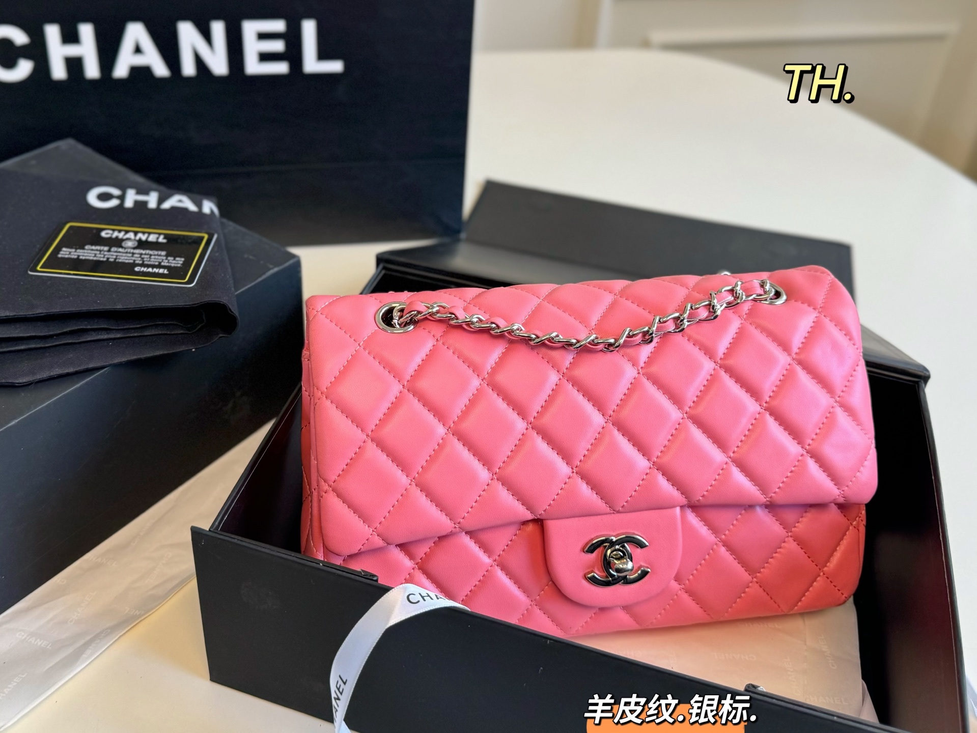 Chanel Classic Flap Bag, Double Chain, Olive Green, Lambskin Leather, 25 x 15 cm 8 i1746763083073 6605 0 6