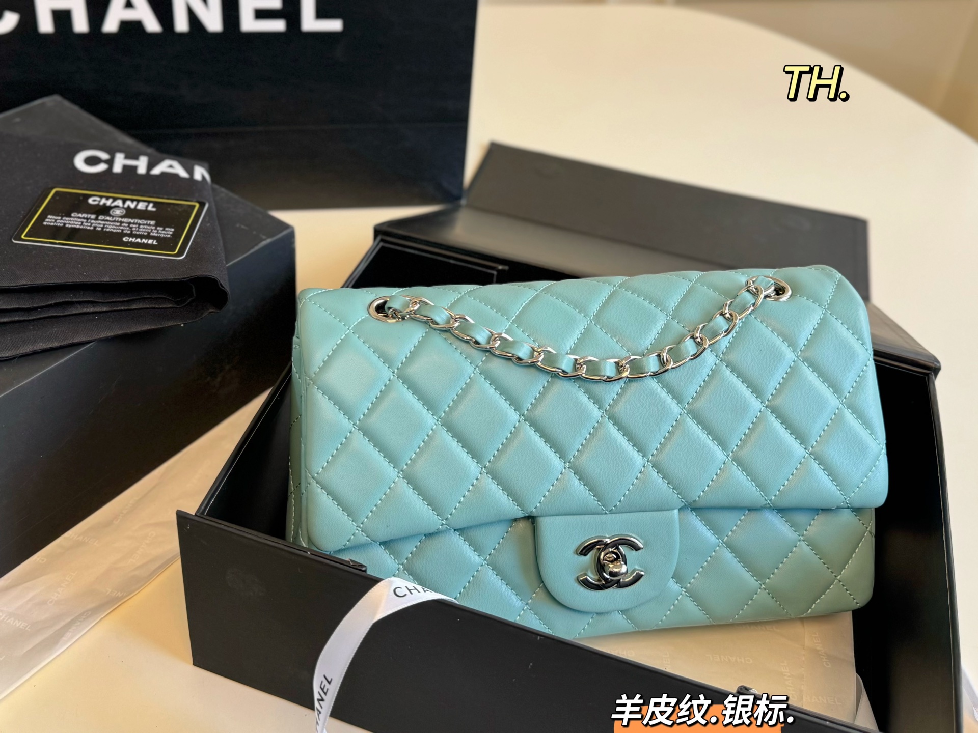 Chanel Classic Flap Bag, Double Chain, Olive Green, Lambskin Leather, 25 x 15 cm 6 i1746763083087 4971 0 4