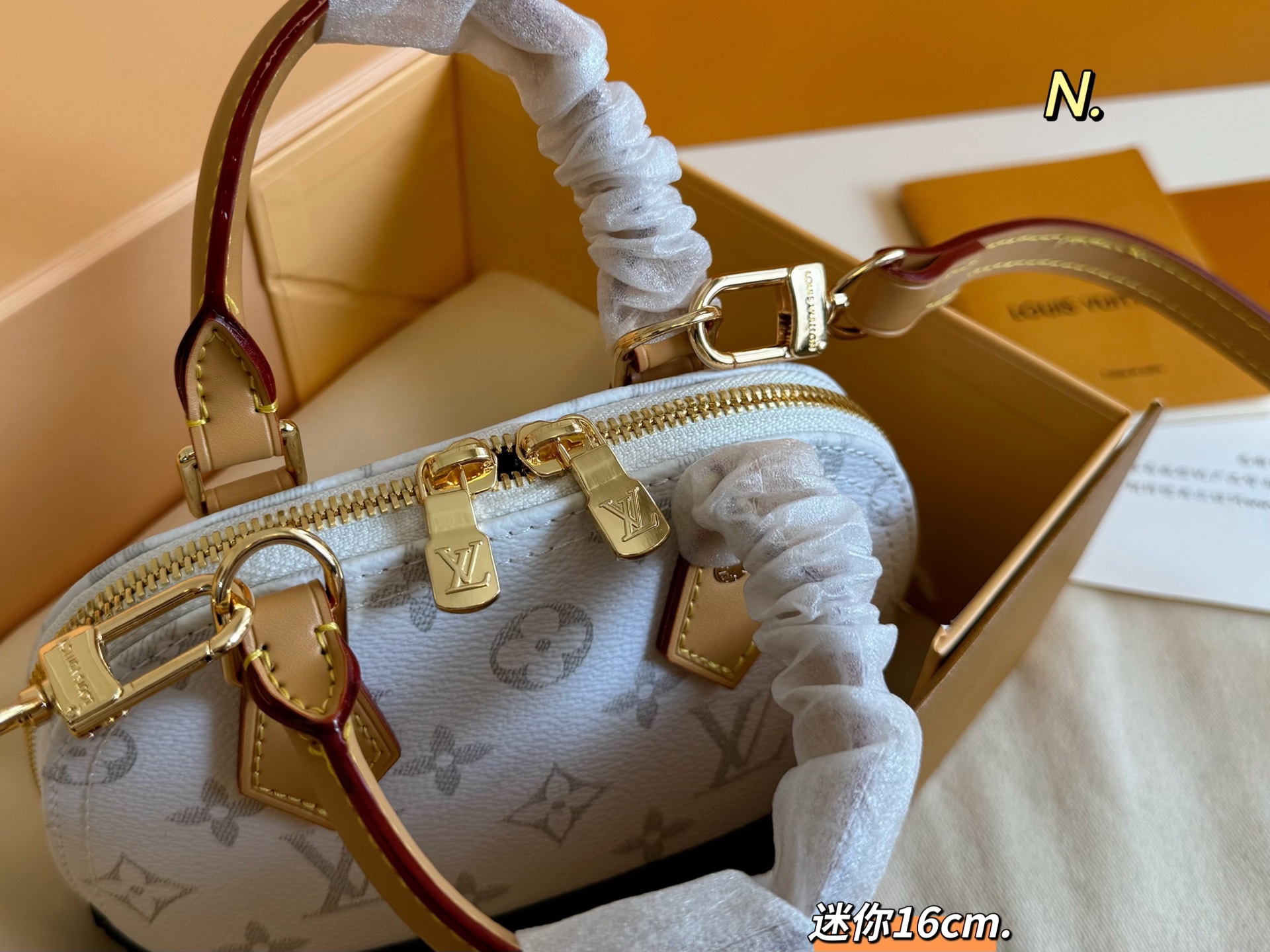 Louis Vuitton Nano Alma Monogram Coated Canvas in White and Black, 16cm 4 i1746763341910 2761 0 2
