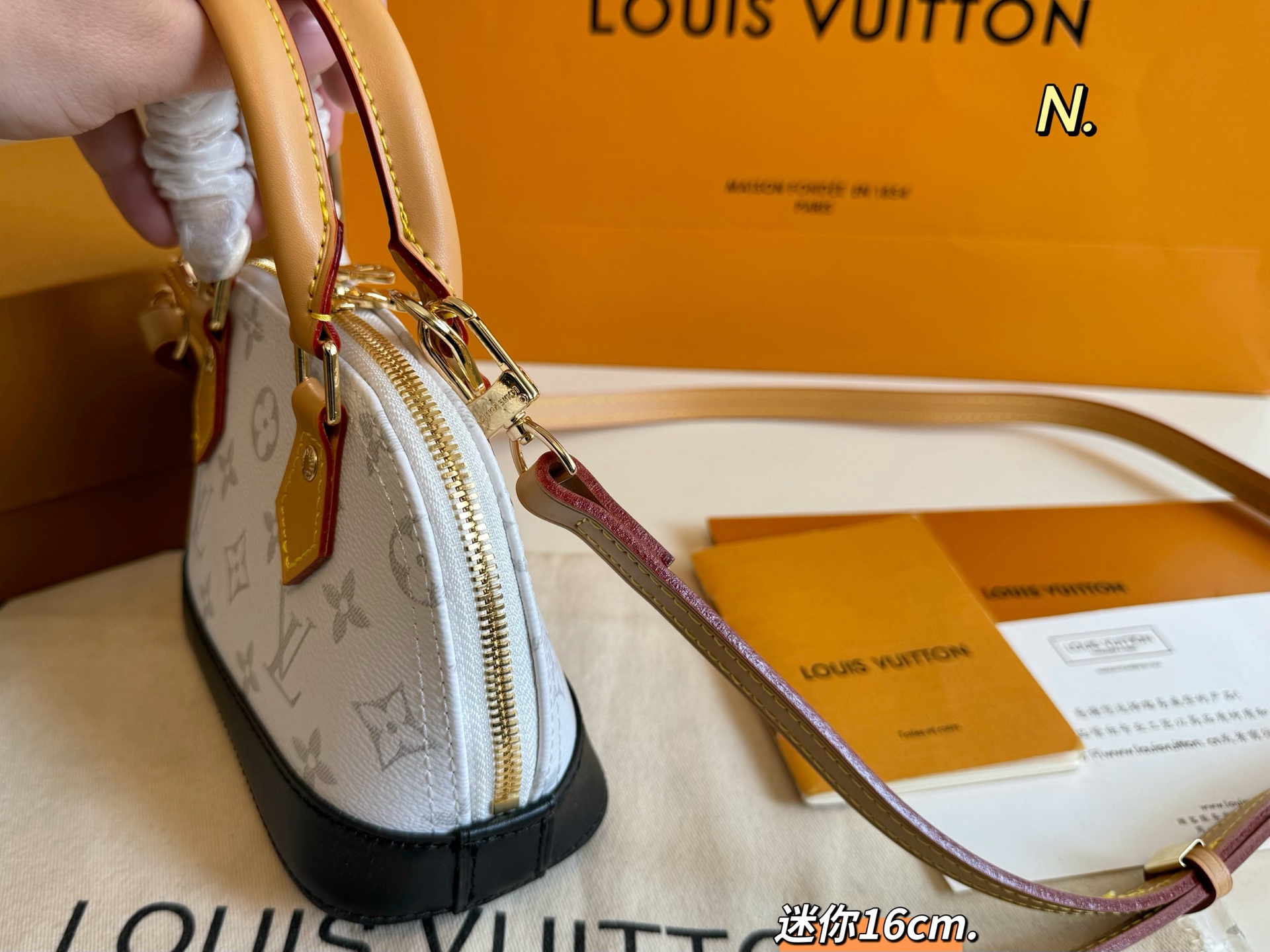 Louis Vuitton Nano Alma Monogram Coated Canvas in White and Black, 16cm 5 i1746763341916 9857 0 3