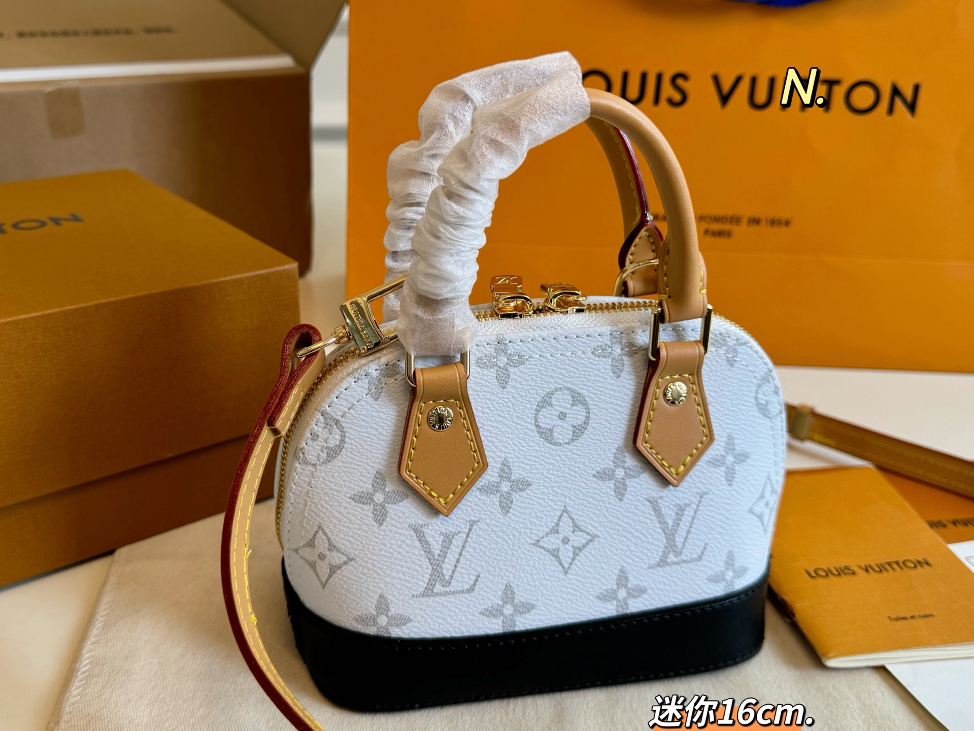 Louis Vuitton Nano Alma Monogram Coated Canvas in White and Black, 16cm 8 i1746763343066 9144 0 6