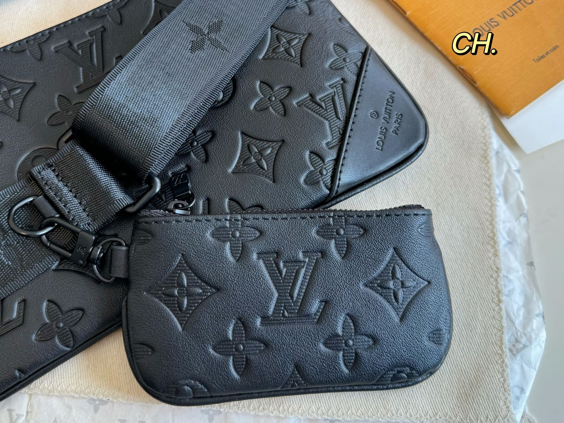 Louis Vuitton Trio Messenger Bag - Embossed Leather, Black Monogram 6 i1746763752340 3085 0 4