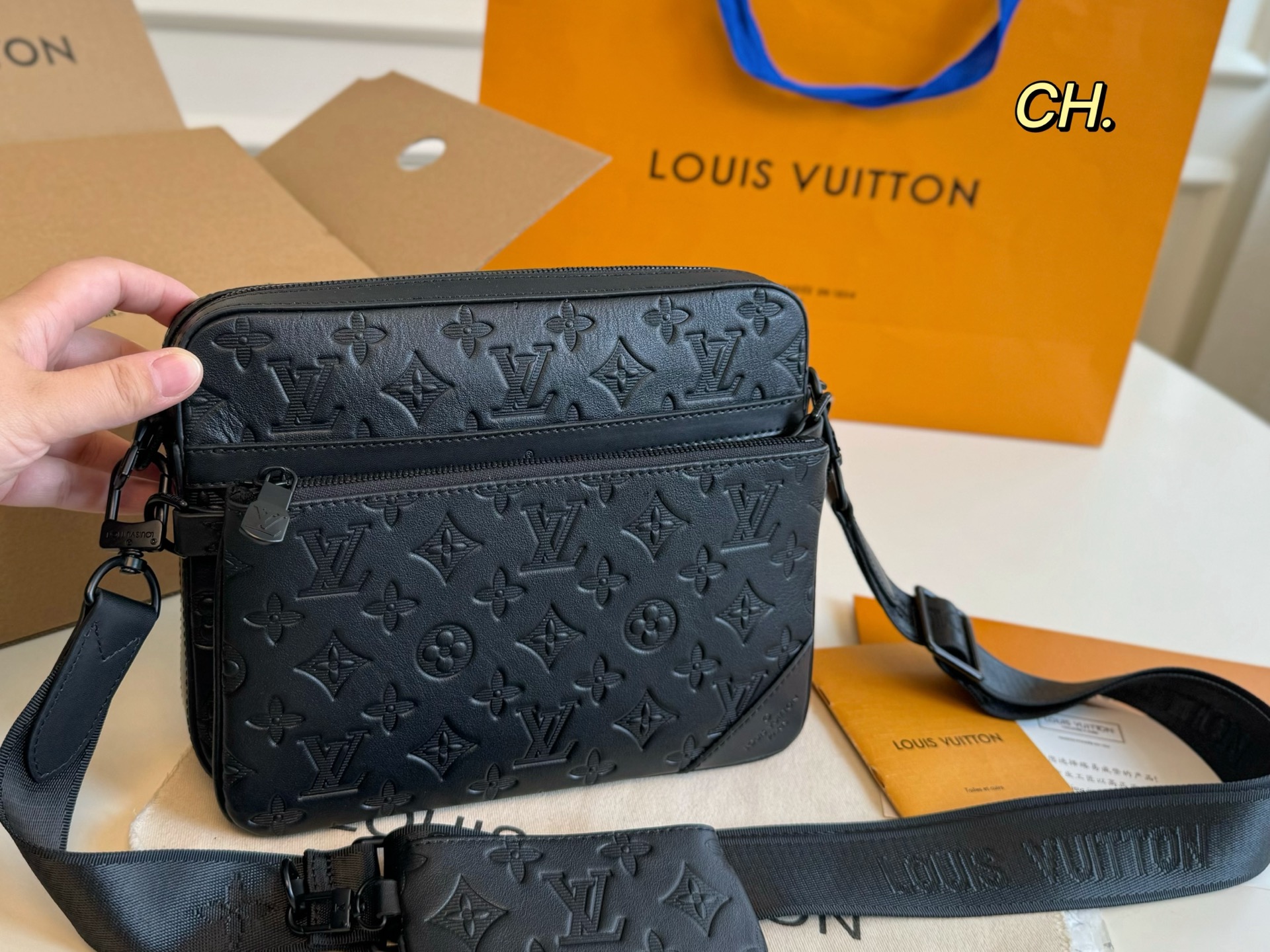 Louis Vuitton Trio Messenger Bag - Embossed Leather, Black Monogram 3 i1746763755123 9181 0 1