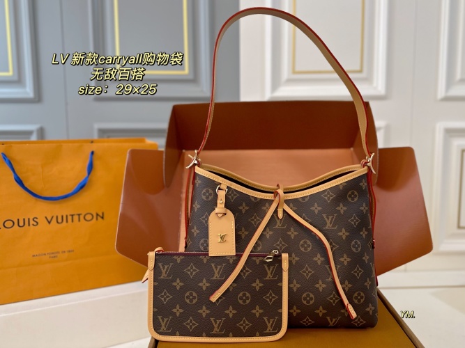 Louis Vuitton Carryall Shopping Bag with Bow Accent & Detachable Pouch 1 Louis Vuitton Carryall Shopping Bag with Bow Accent & Detachable Pouch