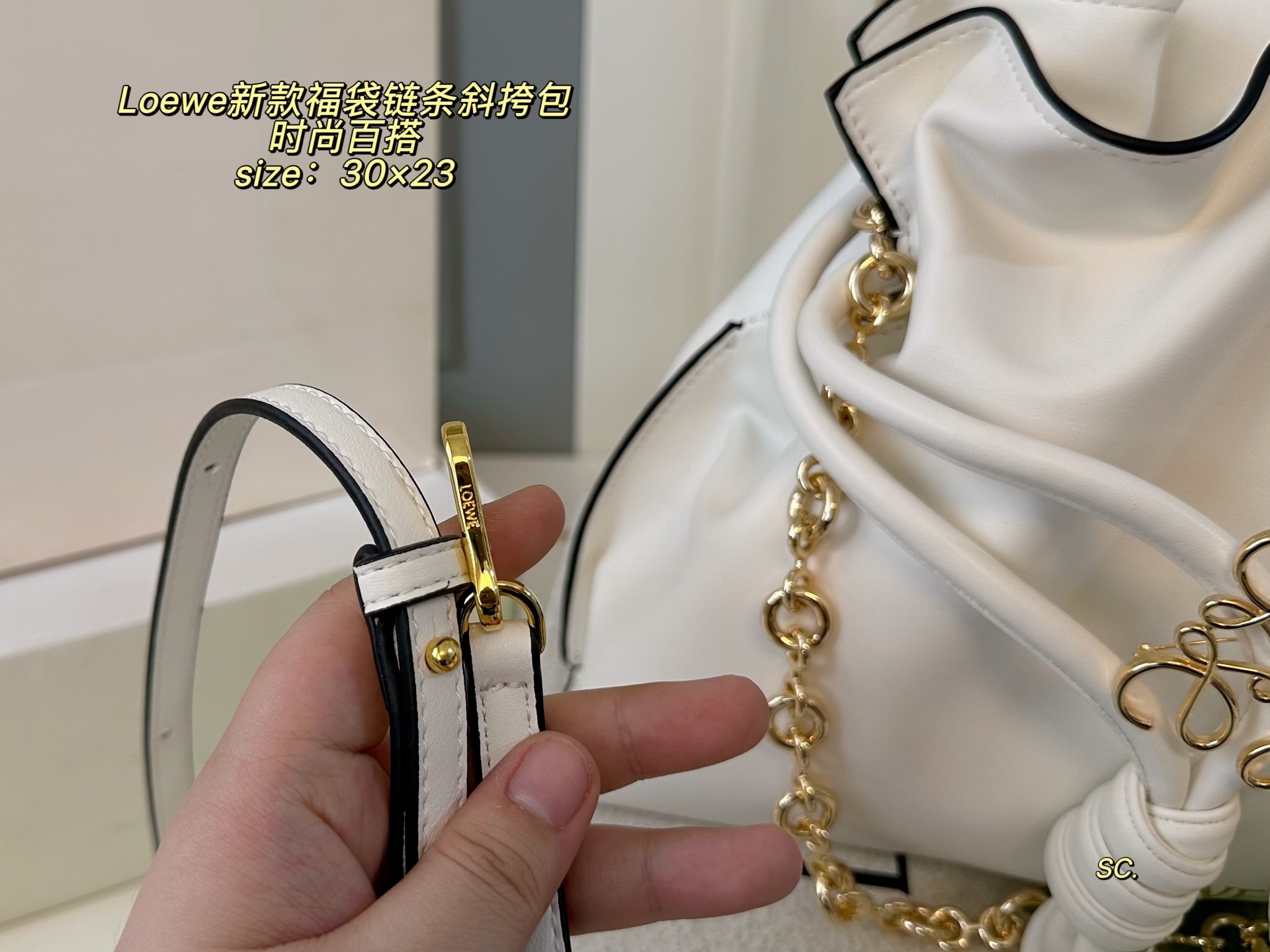 Loewe Fortune Cookie Chain Crossbody Bag, Trendy and Versatile 5 i1751083419637 429 0 3