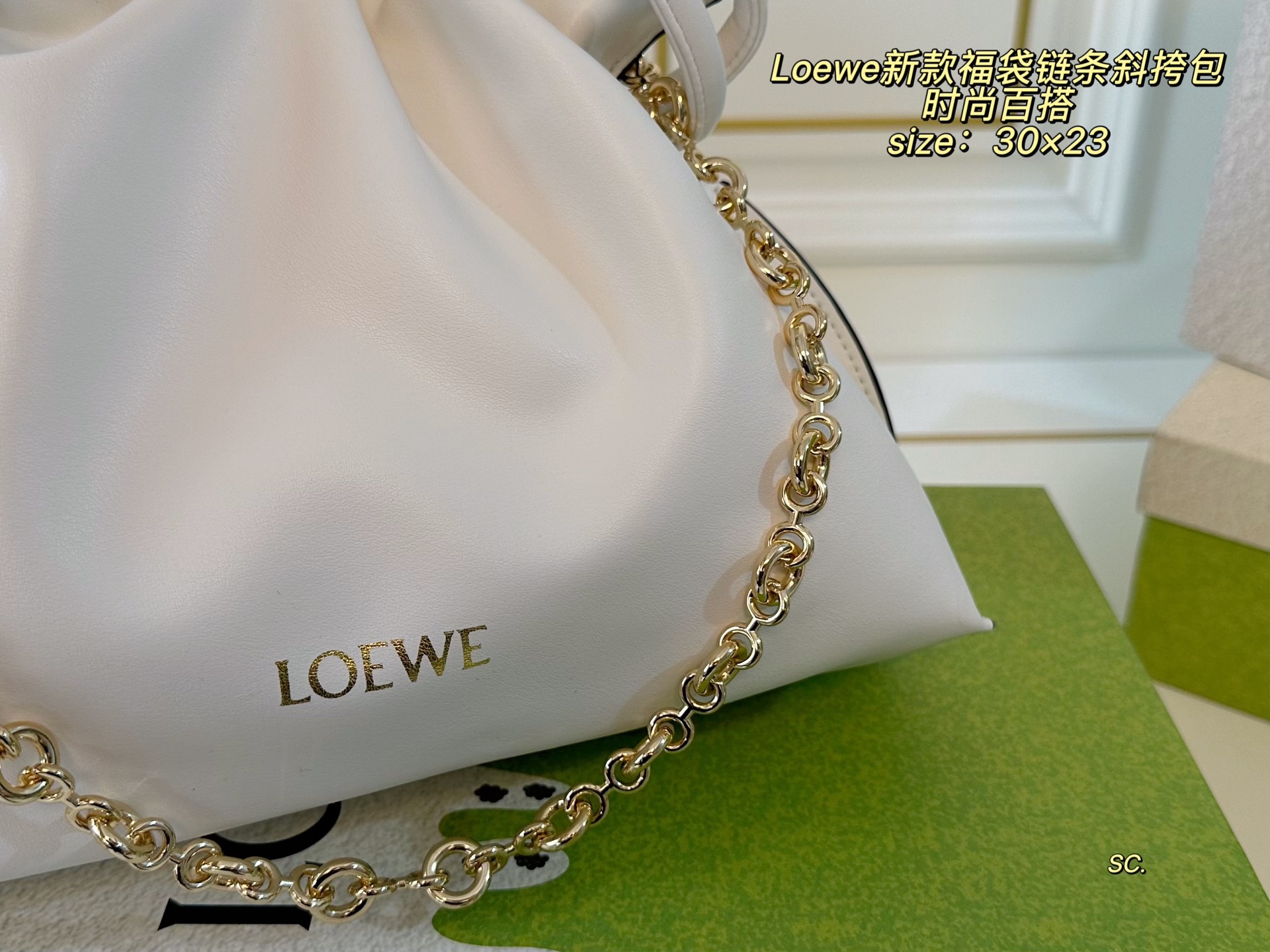 Loewe Fortune Cookie Chain Crossbody Bag, Trendy and Versatile 7 i1751083431819 7677 0 5