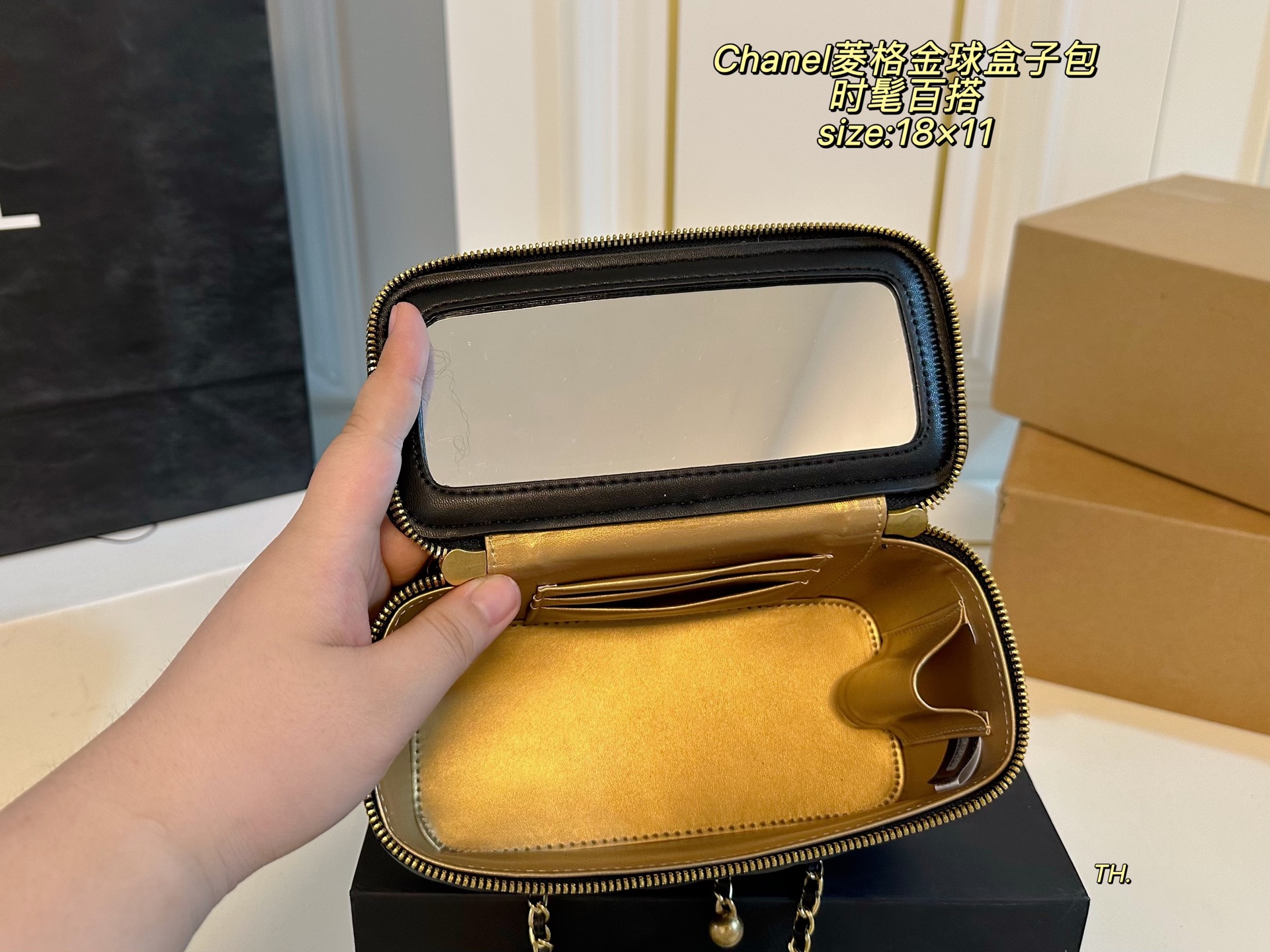 Chanel Quilted Box Bag with Gold Chain and Golden Ball - Stylish & Unique 10 i1751085092709 3652 0 8