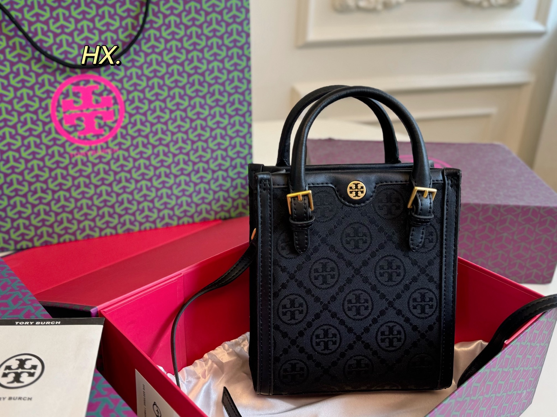 Tory Burch T Monogram Bolso Tote Jacquard con Correa Extraíble