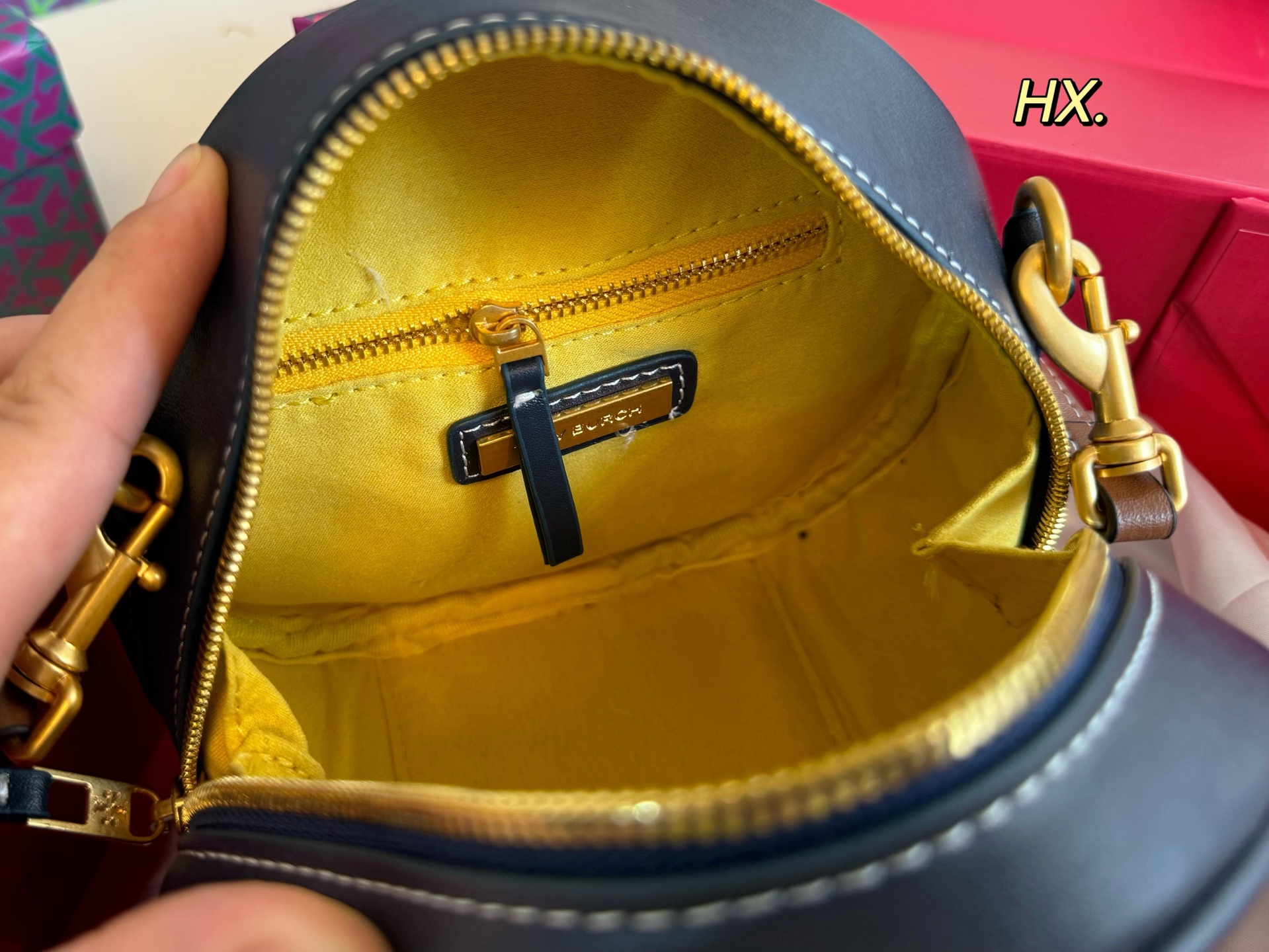 Tory Burch Round Crossbody Bag, Jacquard, Leather Trim, Adjustable Strap 10 i1751085664862 142 0 8