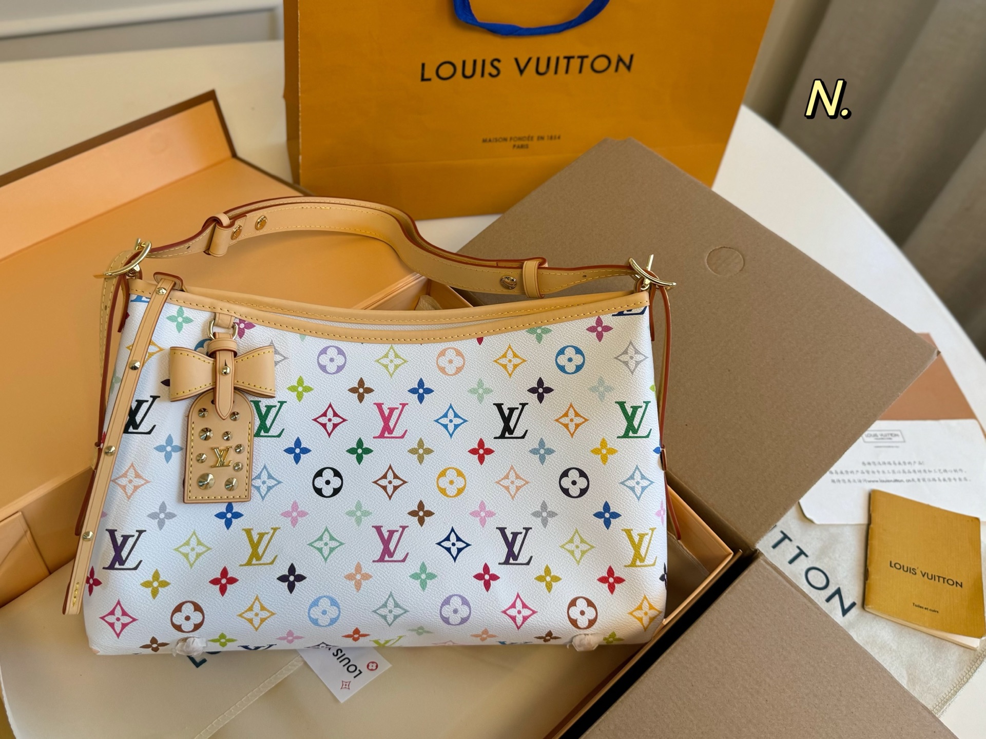 P263 Folding Box Airplane Case | | Size: 34×20 | Lv Louis Vuitton Murakami Takahiro Second-hand Tote Shopping Bag️ | Full Of Design, High-end And Versatile | Zipper Opening And Closing, Adjustable Shoulder Straps, Multiple Carrying Methods | Large Capacity And Super Practical, Easy To Hold Daily Everything | Can Be Held When Going Out And Commuting‼ ️