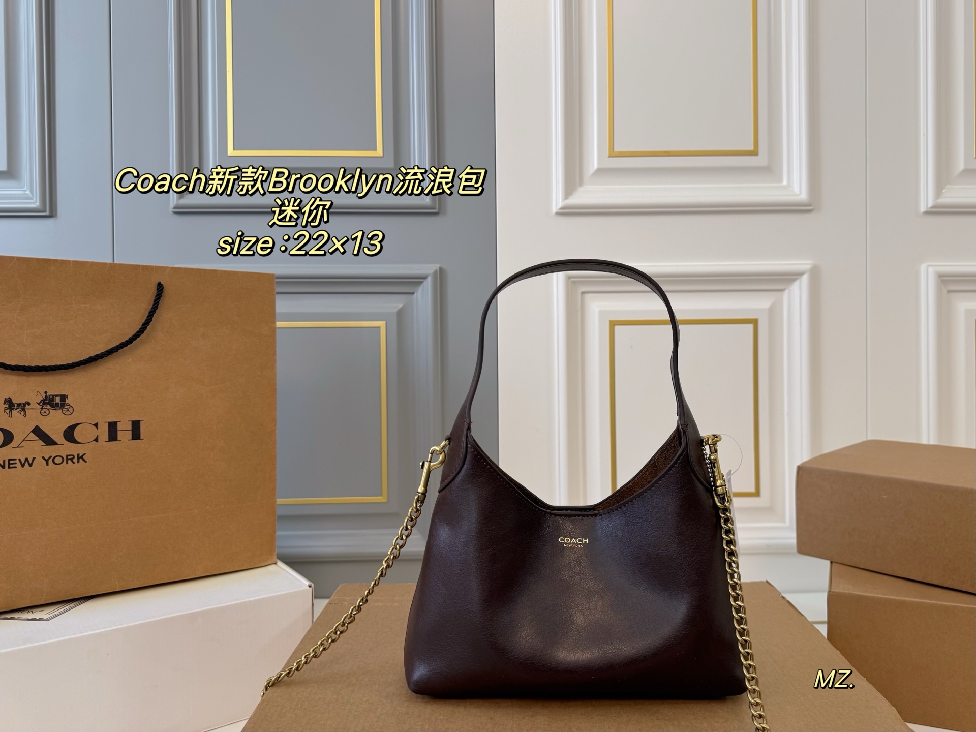 Mini (caja de avión) tamaño: 22×13 mini COACH nuevo Brooklyn bolso vagabundo❤️ Diseño minimalista, discreto, fácil, sin…