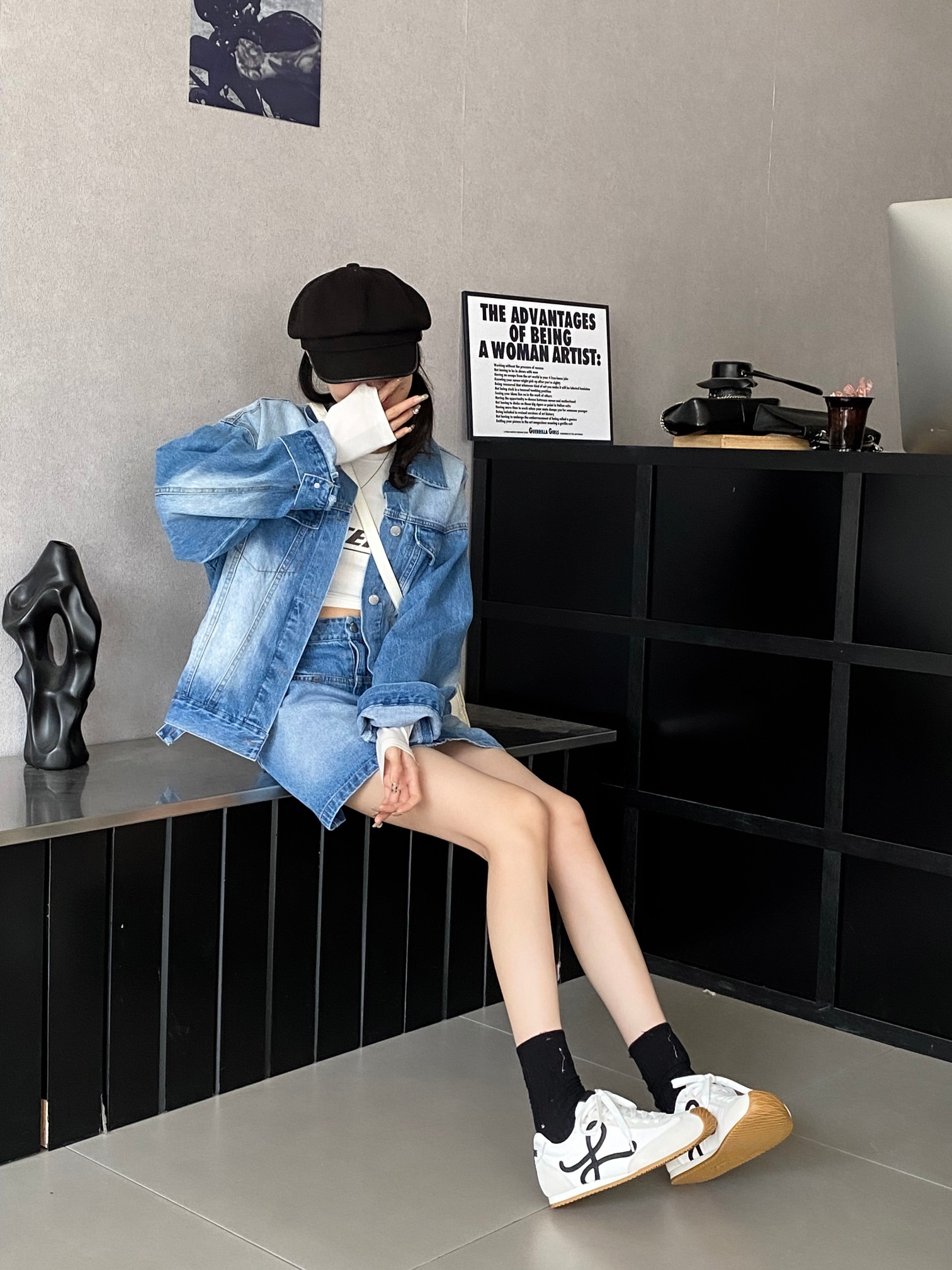 NO:693168,White and black model real shots, casual shoes/sports shoes, sneakers19860909白黑 模特实拍,休闲鞋/运动鞋,sneakers,Women's Shoes