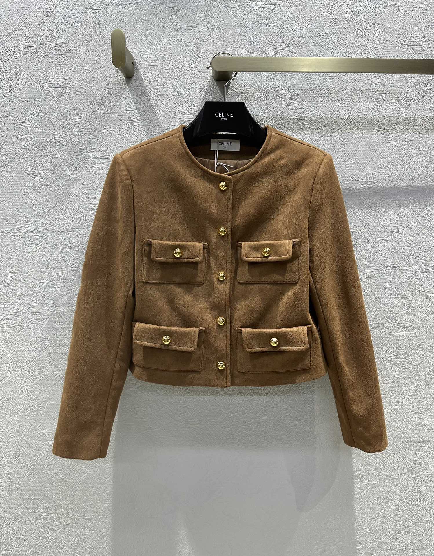 Celine Abbigliamento Giacca & Soprabito Hardware oro Pelle di cervo Collezione Autunno Vintage