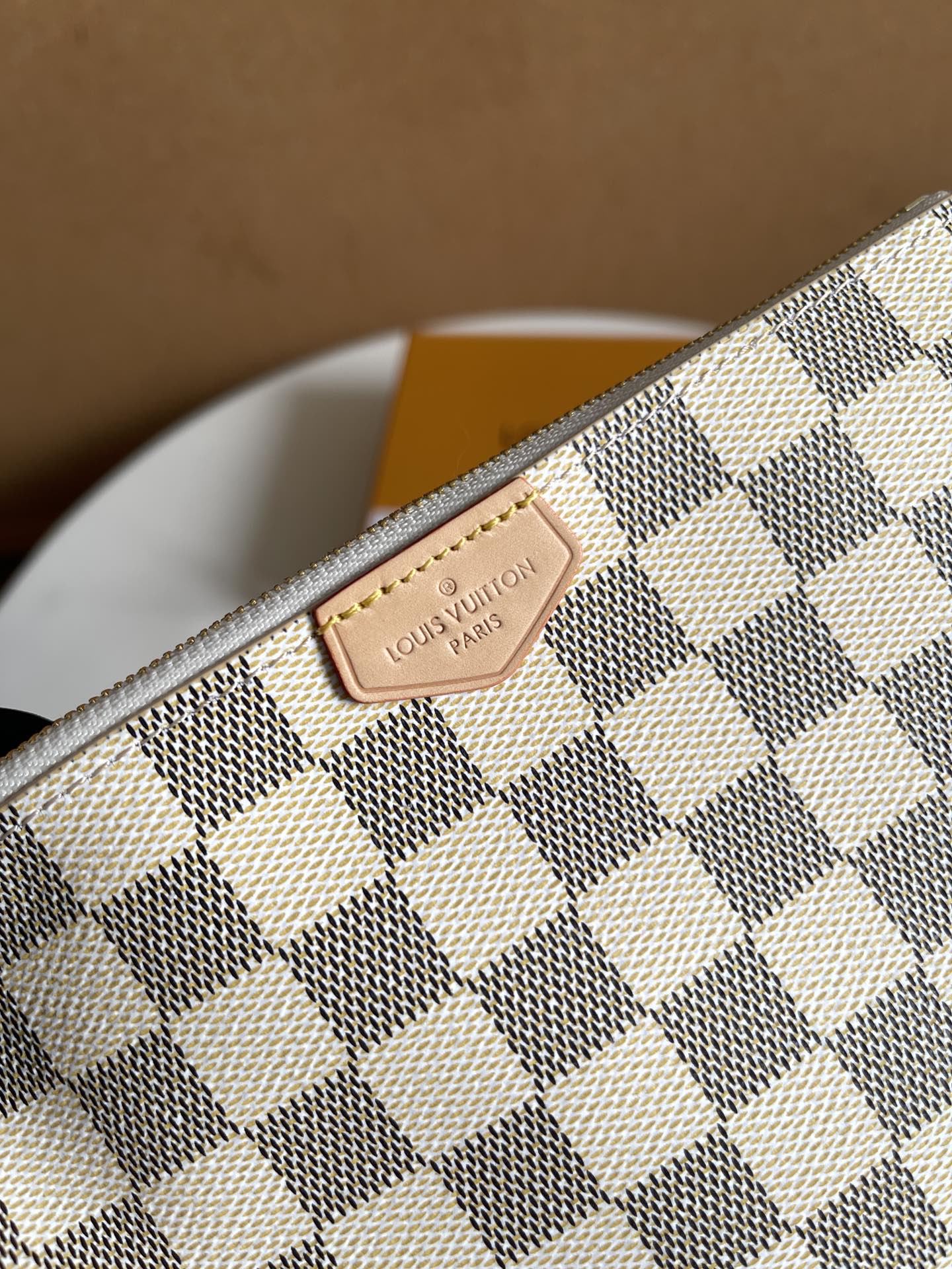 Louis Vuitton 白格本款 Double Zip