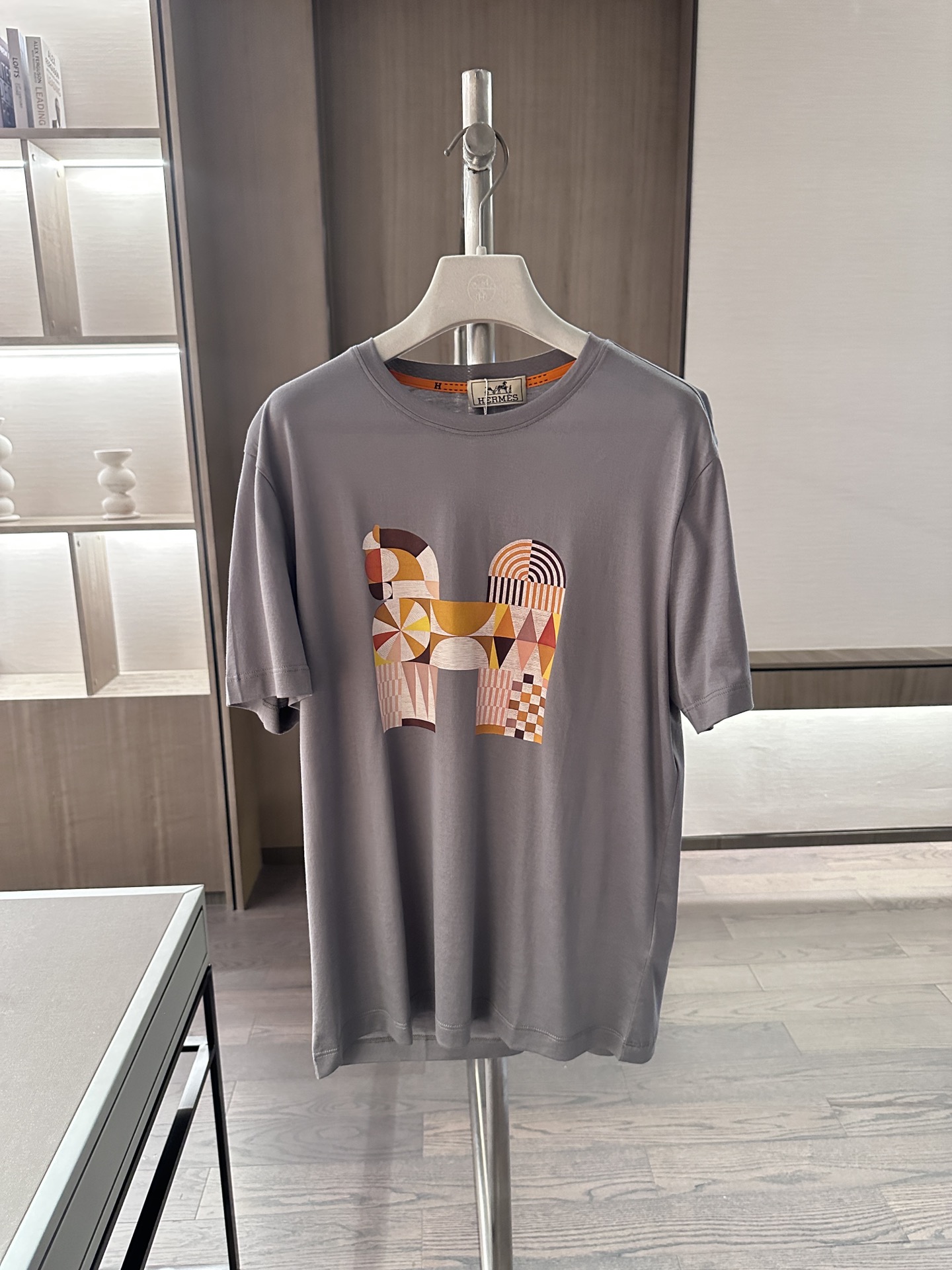Hermes Clothing T-Shirt Embroidery Cotton Spring Collection Short Sleeve