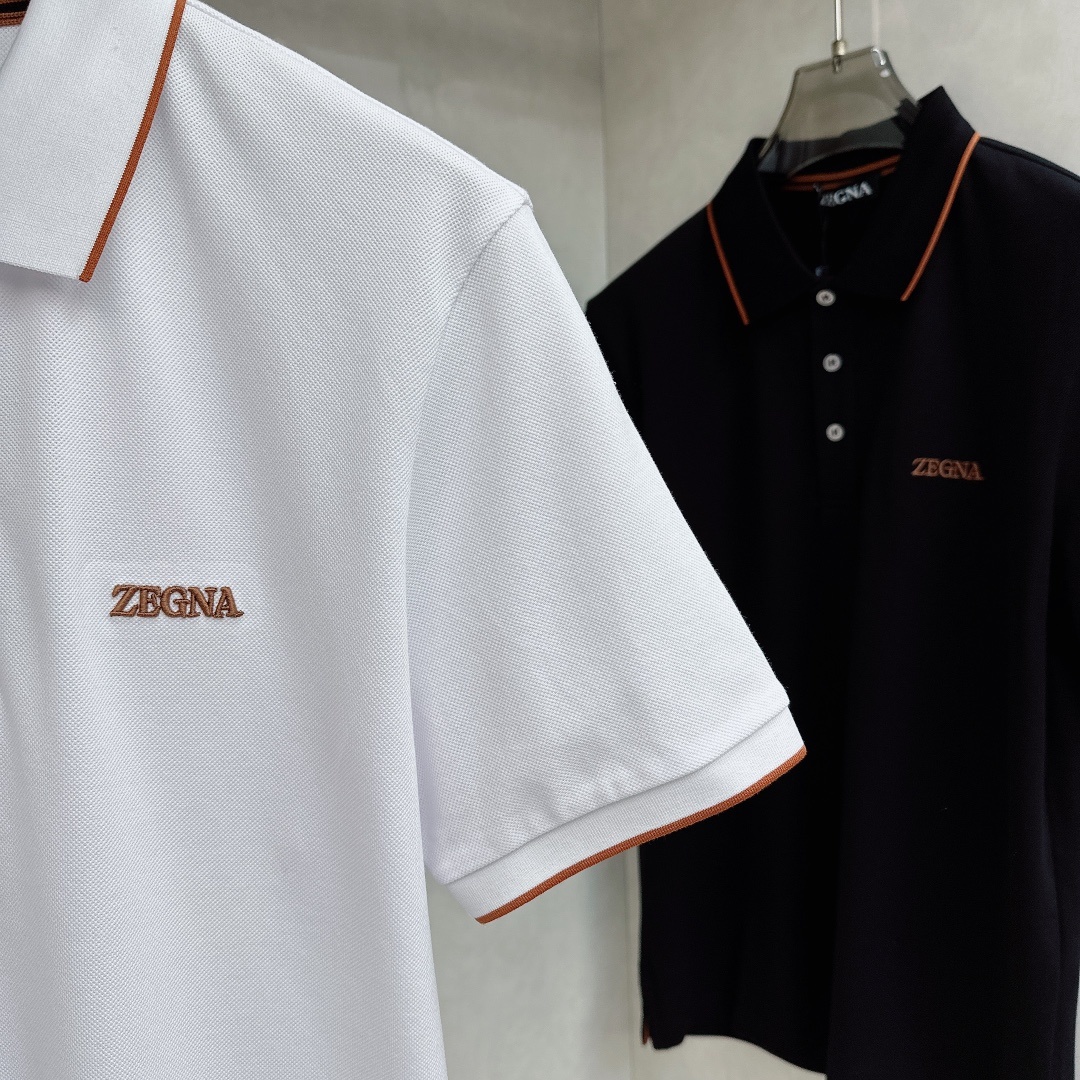 杰尼亚 2025ss夏季新款 logo男士翻领Polo衫!经典商务男款,高端男装的天花板级别的商务男