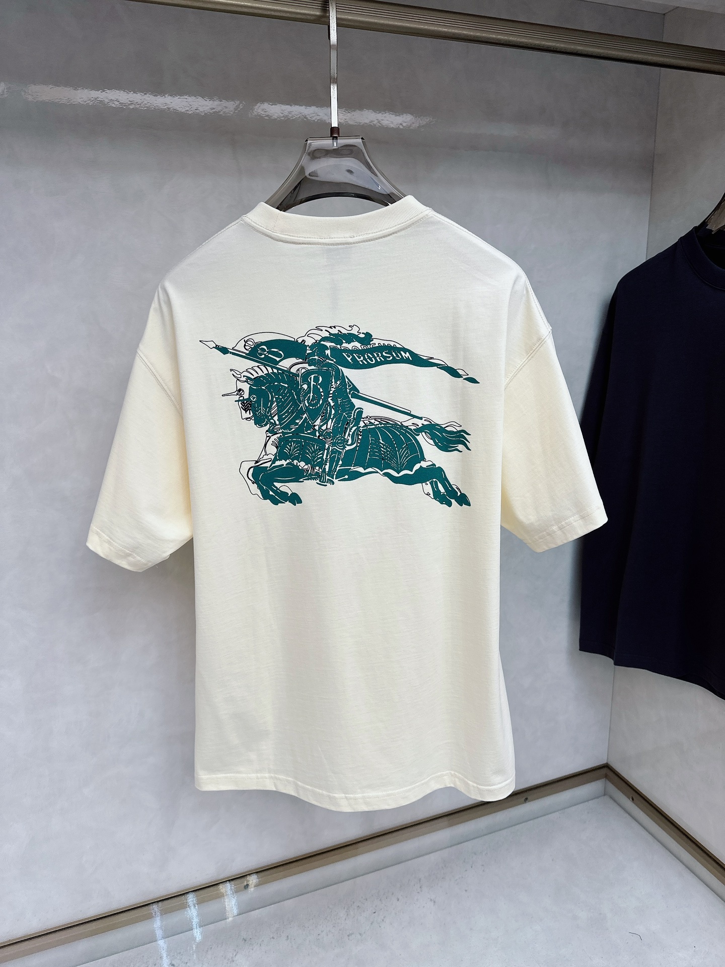 巴宝莉 25SS春夏新款进口双纱棉布基础圆领短Tee,男女同款后背logo徽标发泡印花装饰休闲短袖T恤