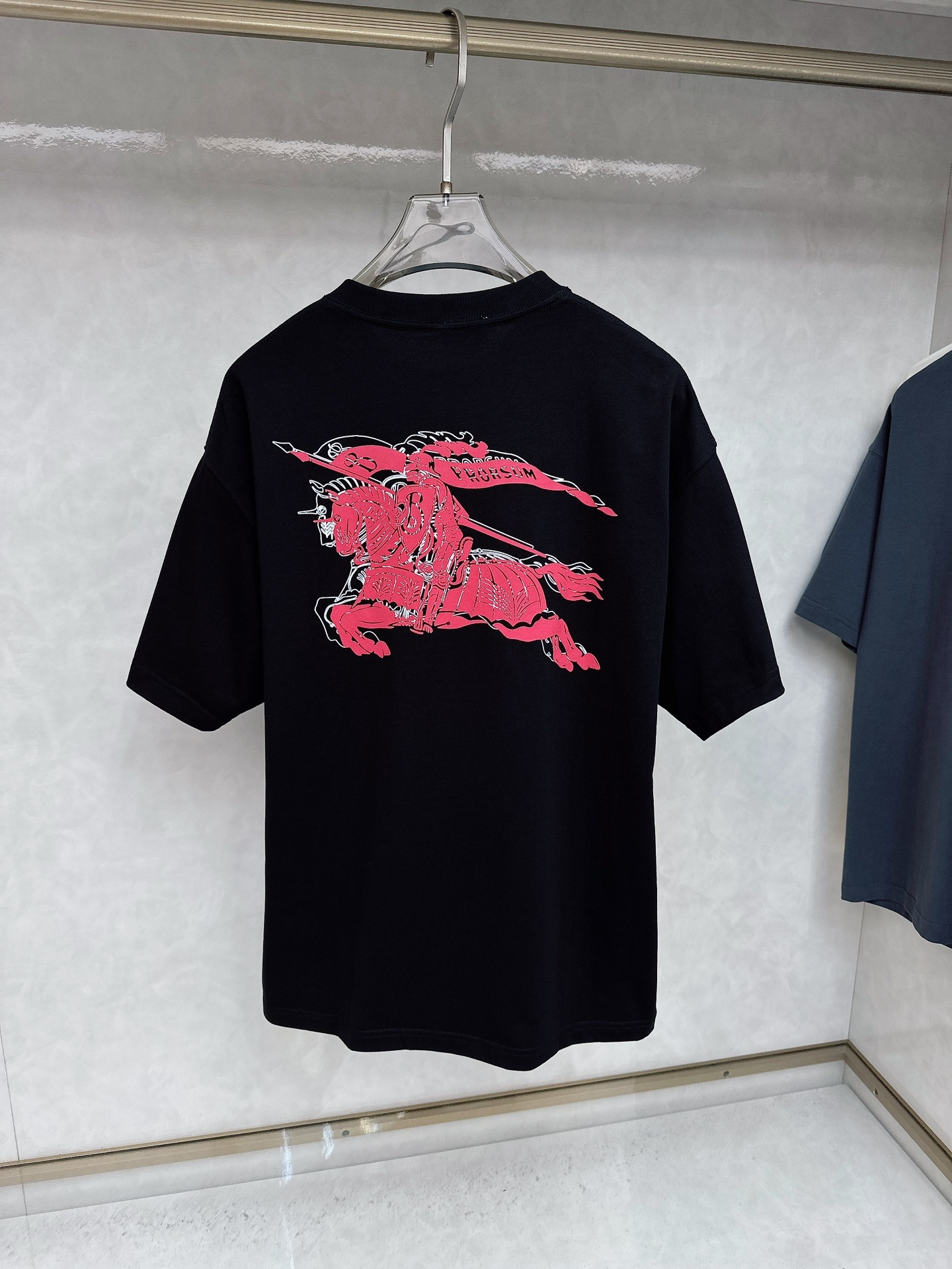 巴宝莉 25SS春夏新款进口双纱棉布基础圆领短Tee,男女同款后背logo徽标发泡印花装饰休闲短袖T恤