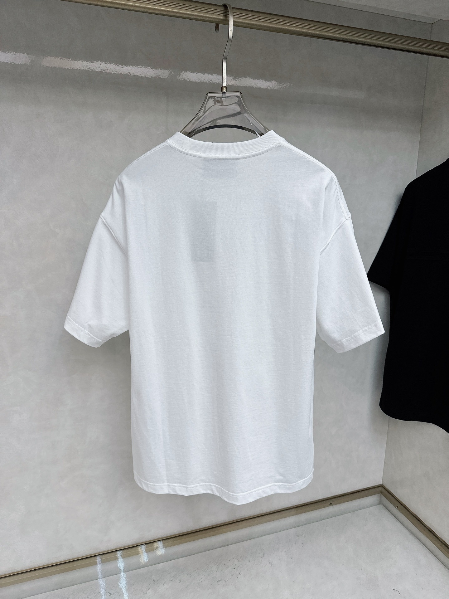 古奇 25SS春夏新款进口双纱棉布基础圆领短Tee,男女同款后背logo徽标发泡印花装饰休闲短袖T恤衫