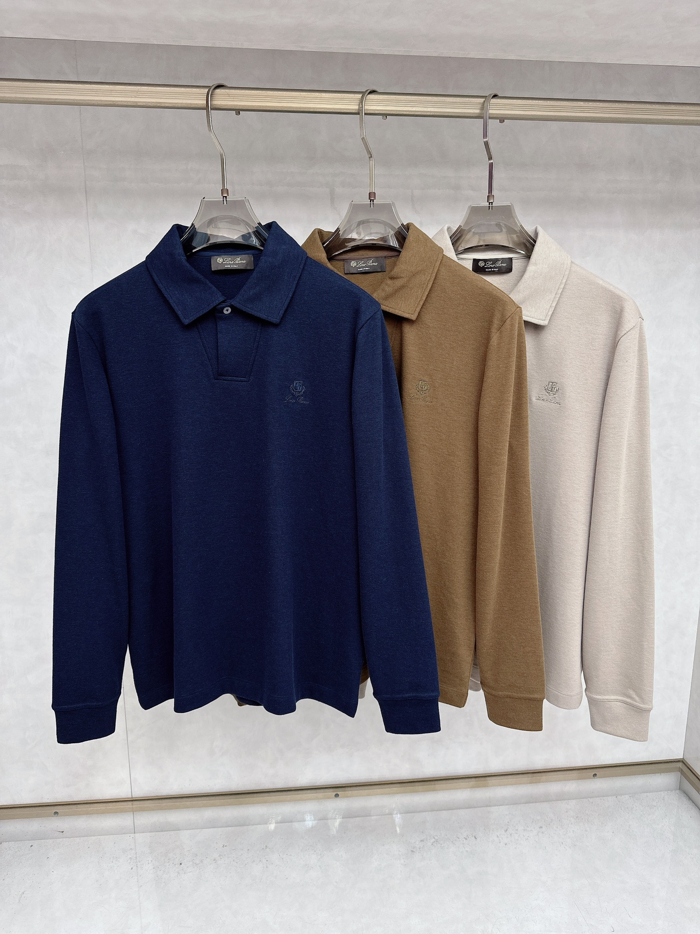 NO:507397,LP new style Xinjiang long velvet cotton fabric soft and comfortable and breathable Autumn and winter Limited long-sleeved Polo series 48-56,,loro piano,alexander wang19860909LP入秋新款新疆长绒棉 面料柔软舒适透气 秋冬 限量款长袖Polo系列 48-56,,loro piana,alexander wang,Men's clothing