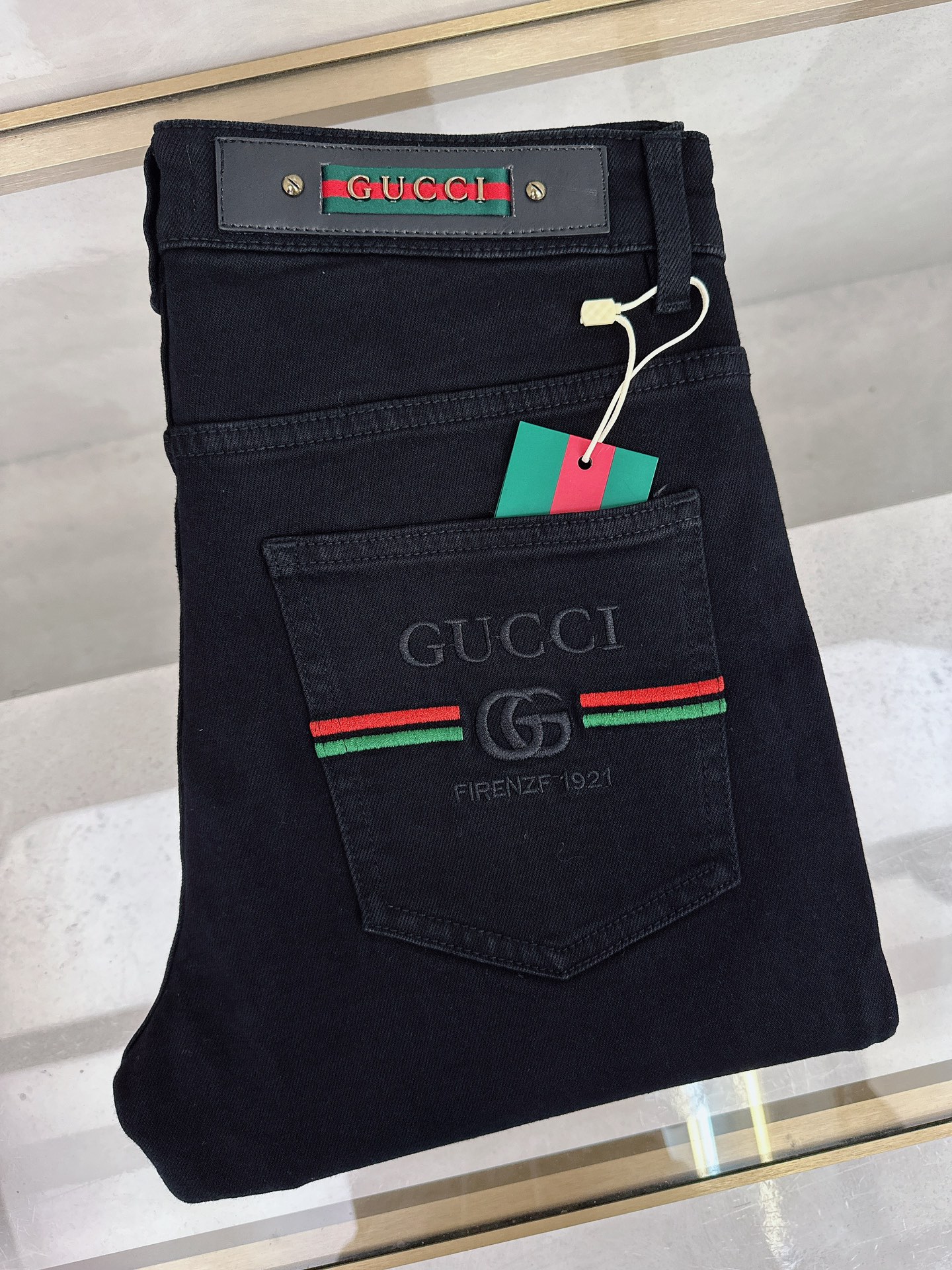 古奇 2025秋冬🔥🔥新款现货上市，原单爆款牛仔裤👖超级定制款，原版五金，超级重工工艺，版型超赞👍细节做