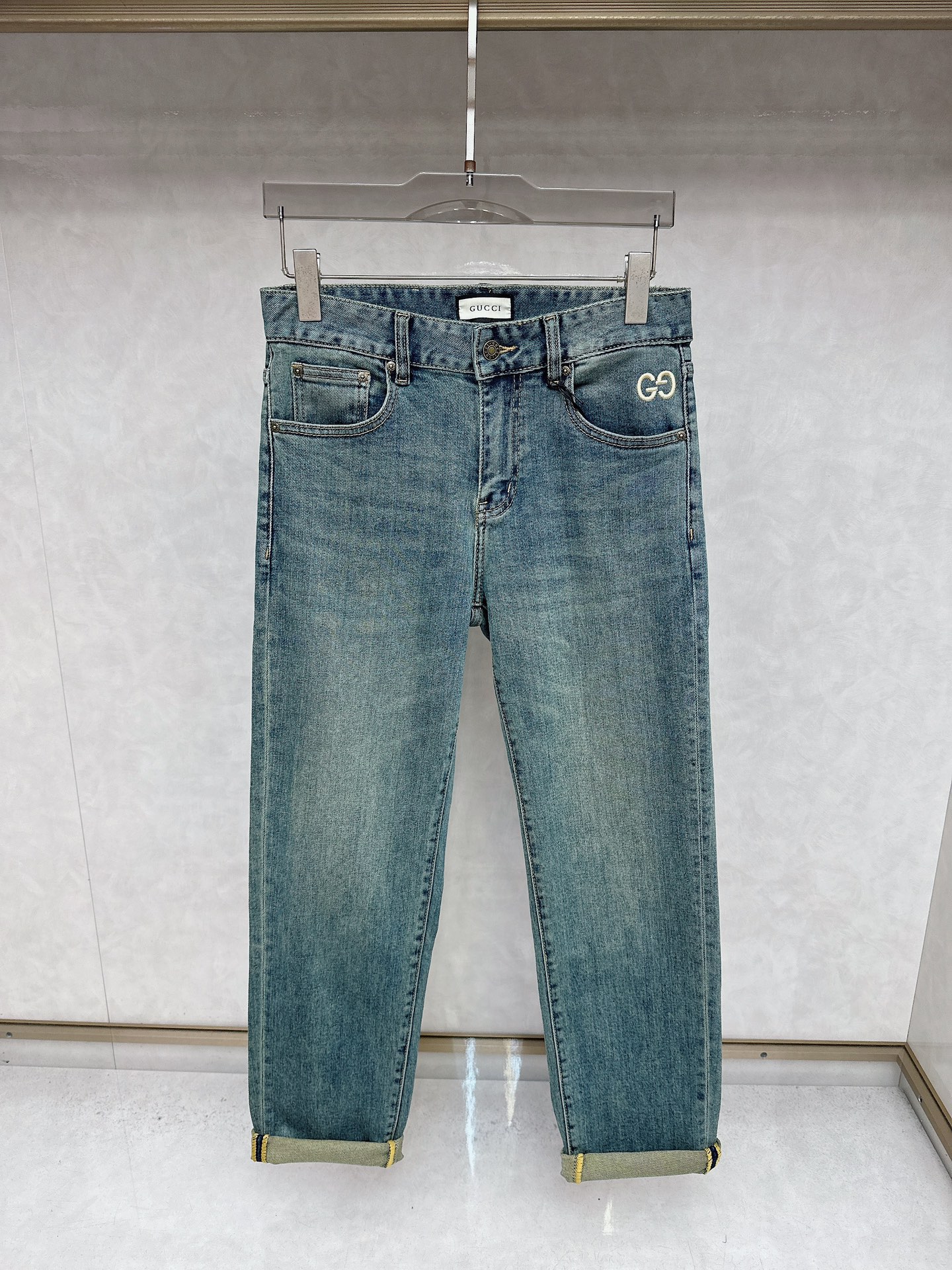 古奇 2025秋冬🔥🔥新款现货上市，原单爆款牛仔裤👖超级定制款，原版五金，超级重工工艺，版型超赞👍细节做