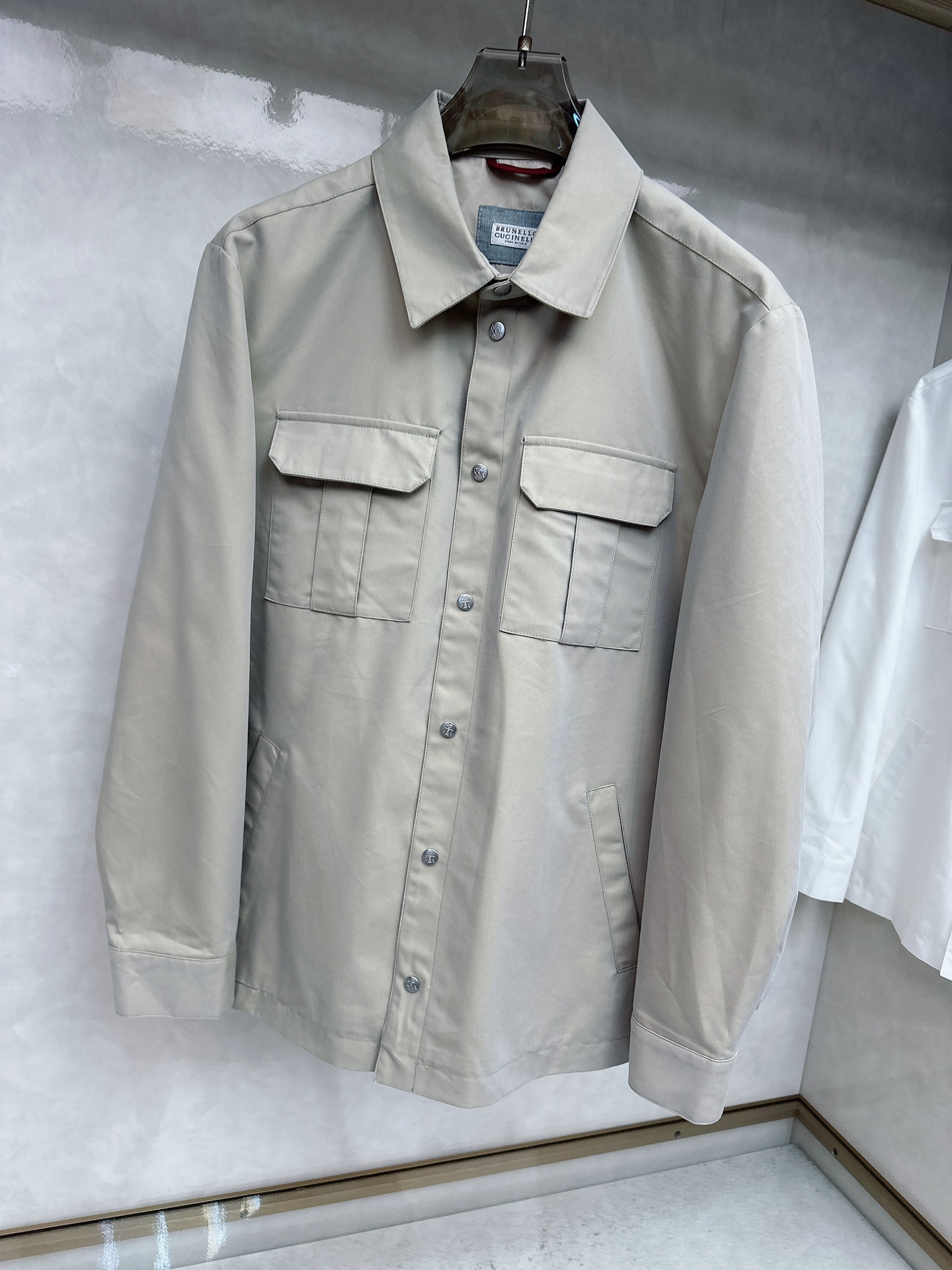 BC 老钱翻领男士新款商务休闲夹克外套，顶奢意大利进口棉混纺人字纹肌理面料，双头拉链门襟、高端混棉成分打