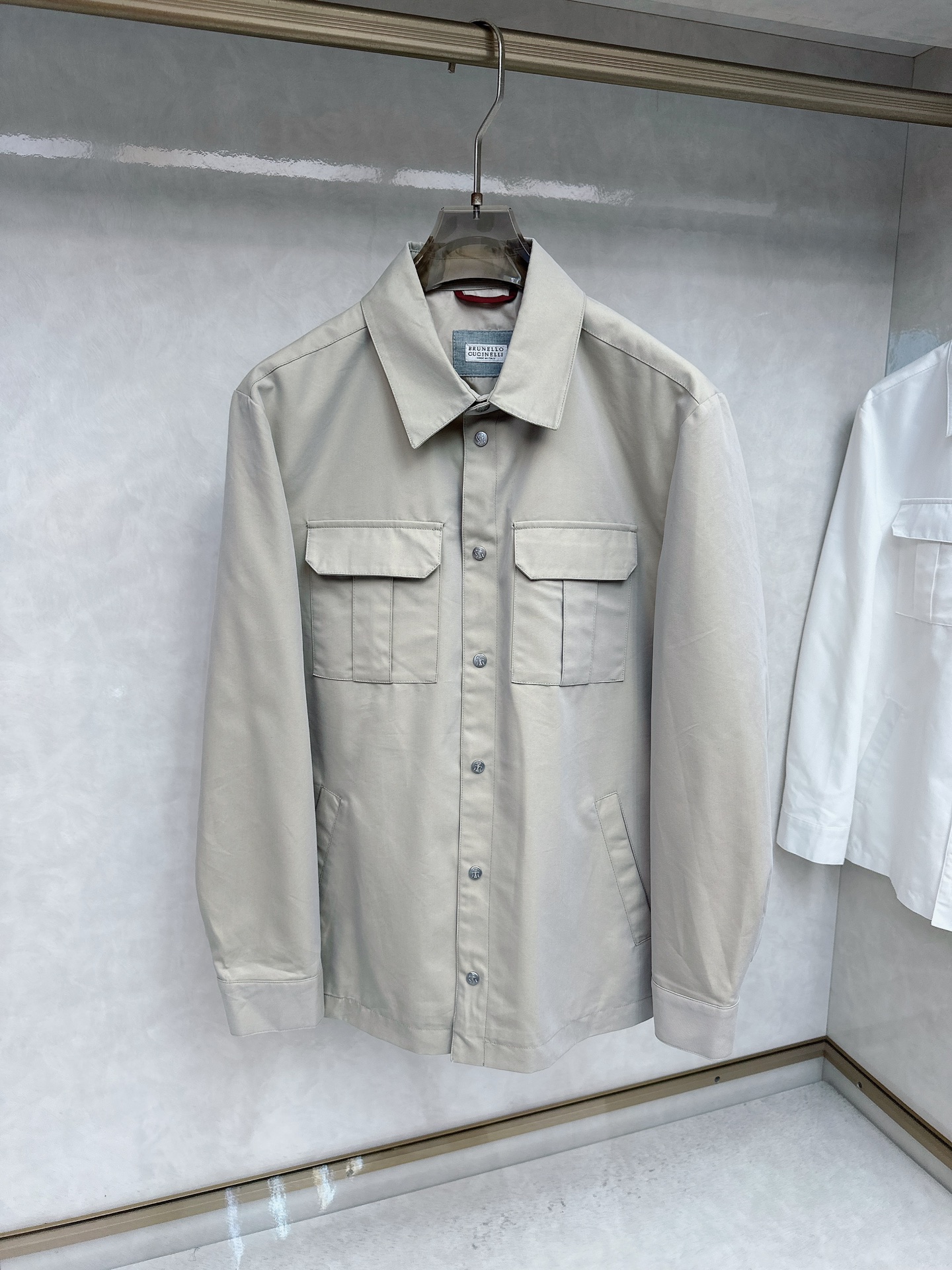 BC 老钱翻领男士新款商务休闲夹克外套，顶奢意大利进口棉混纺人字纹肌理面料，双头拉链门襟、高端混棉成分打