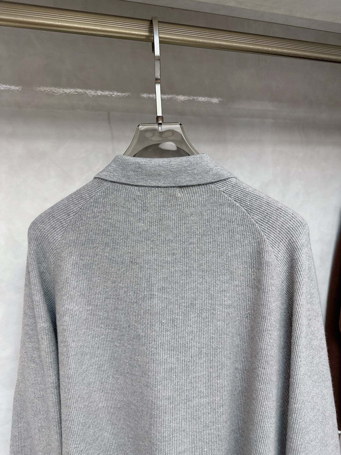 BrunelloCucinelli布鲁内洛．库奇内利 BC 2025ss秋冬新品翻领针织毛衣外套，美式穿