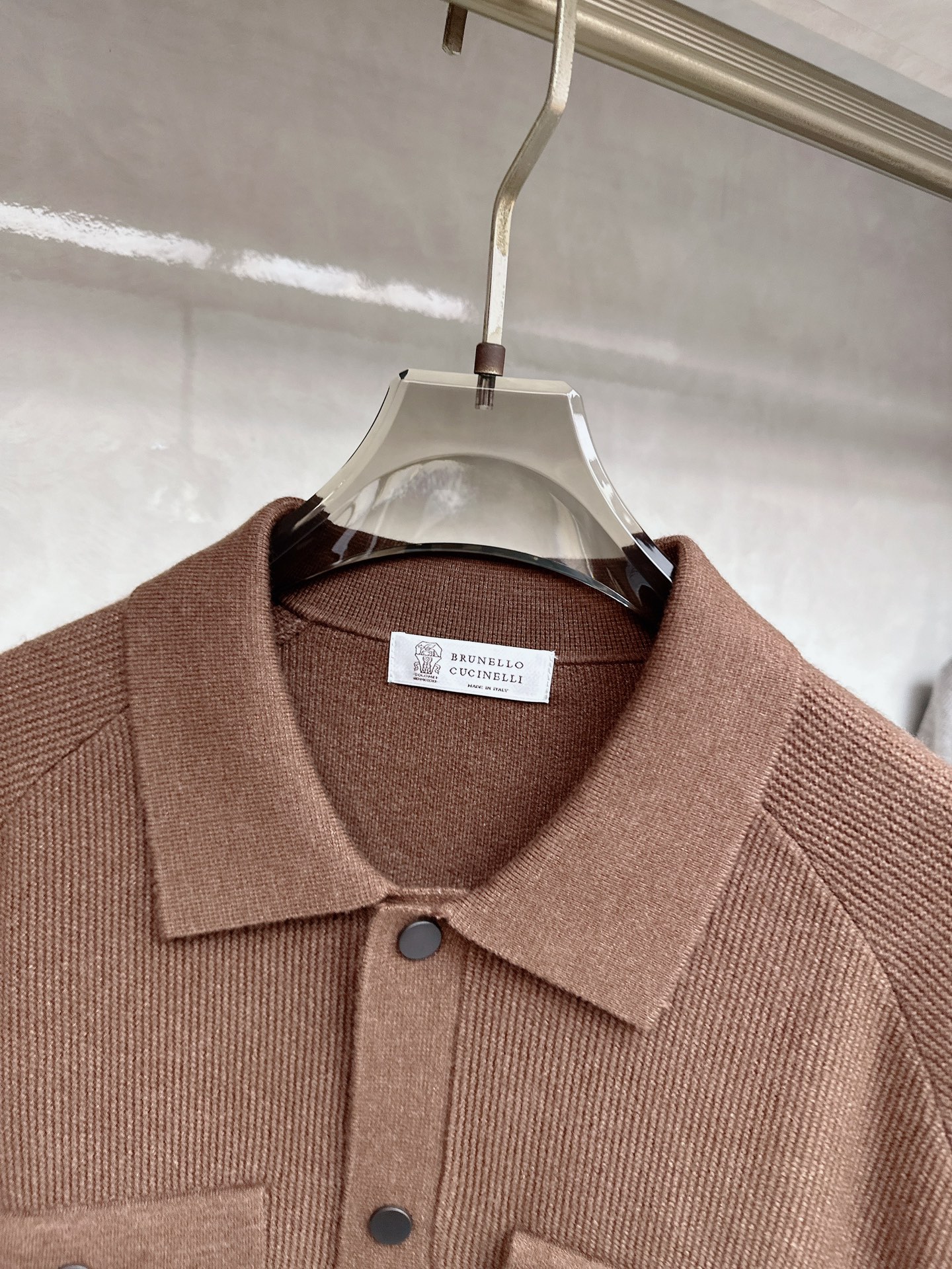 BrunelloCucinelli布鲁内洛．库奇内利 BC 2025ss秋冬新品翻领针织毛衣外套，美式穿