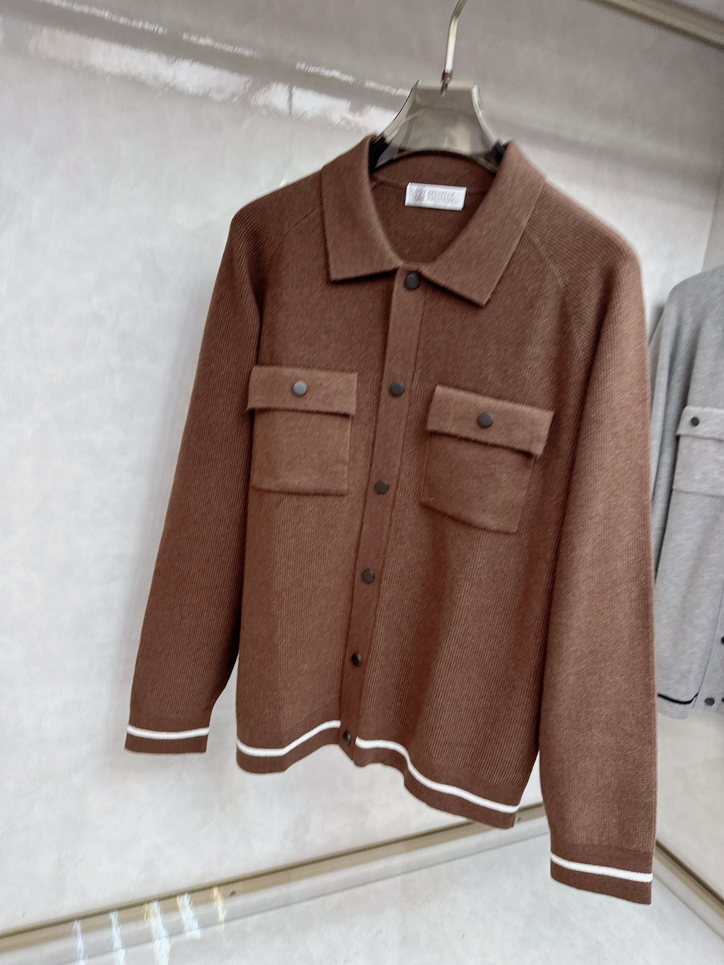 BrunelloCucinelli布鲁内洛．库奇内利 BC 2025ss秋冬新品翻领针织毛衣外套，美式穿