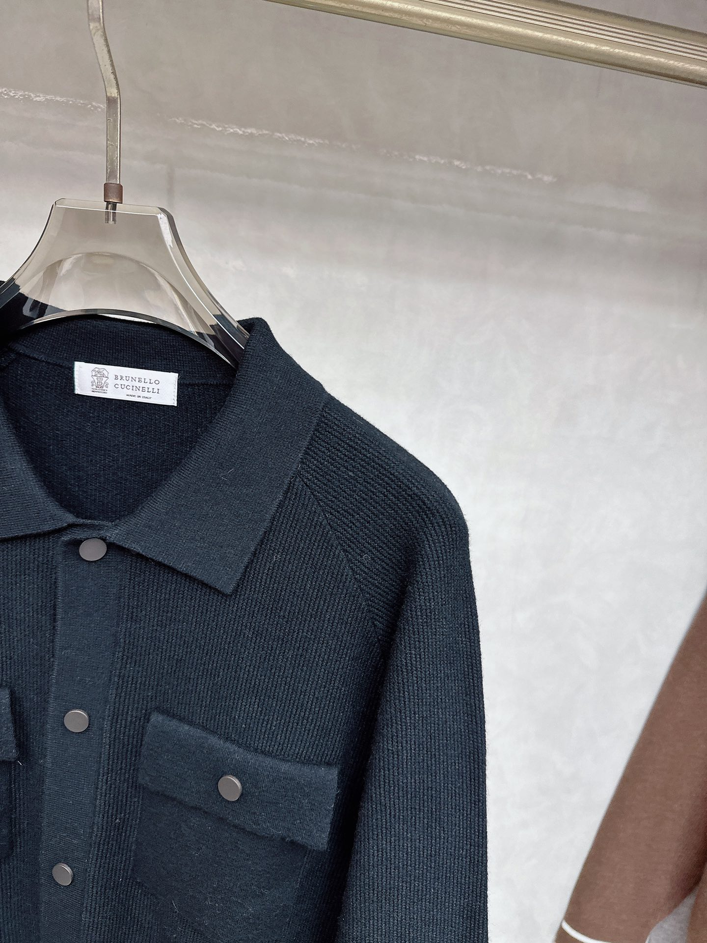 BrunelloCucinelli布鲁内洛．库奇内利 BC 2025ss秋冬新品翻领针织毛衣外套，美式穿