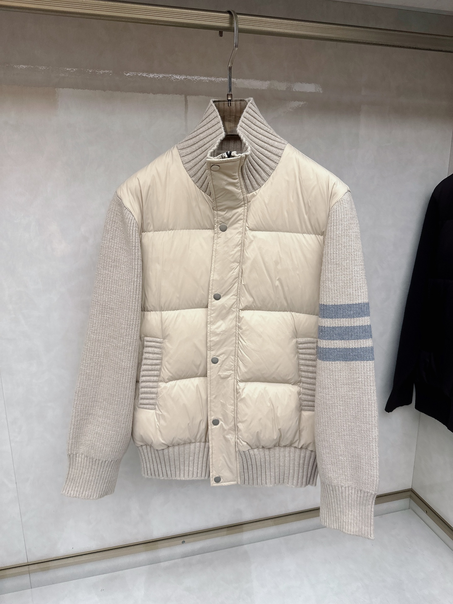 【ThomBrownet】TB家针织拼接四条杠带帽羽绒服女款越简单就越好看!!永恒不变的真理门简实穿主义