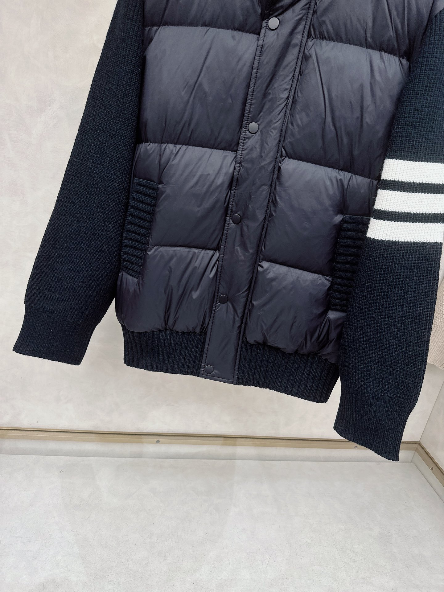 【ThomBrownet】TB家针织拼接四条杠带帽羽绒服女款越简单就越好看!!永恒不变的真理门简实穿主义