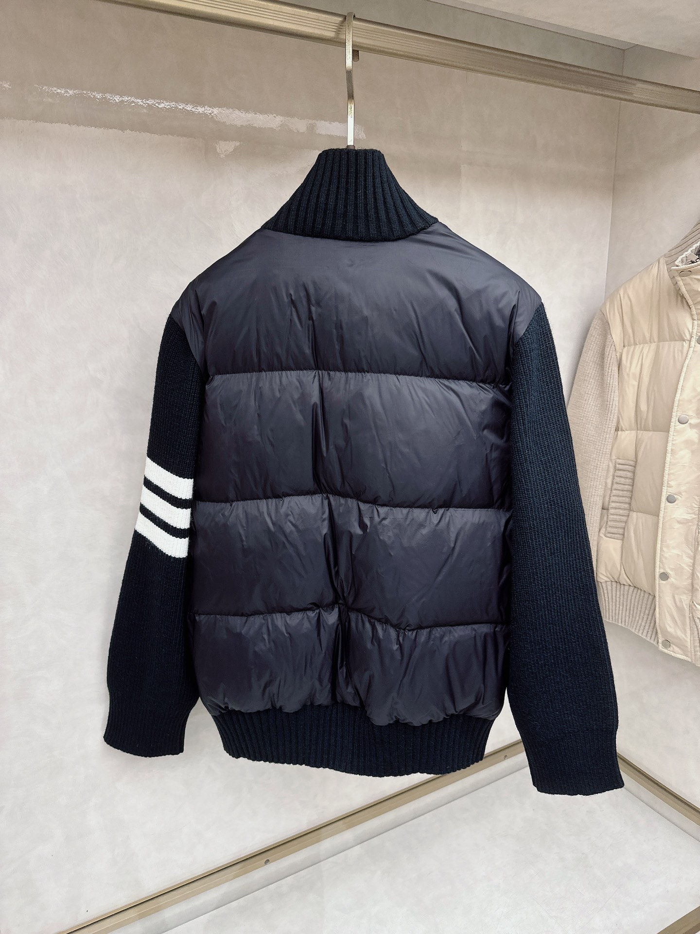 【ThomBrownet】TB家针织拼接四条杠带帽羽绒服女款越简单就越好看!!永恒不变的真理门简实穿主义