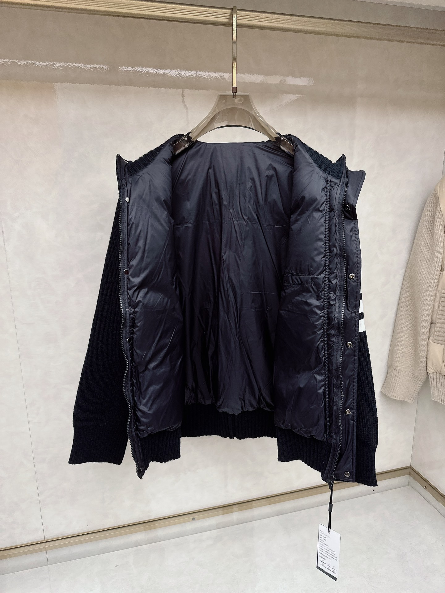 【ThomBrownet】TB家针织拼接四条杠带帽羽绒服女款越简单就越好看!!永恒不变的真理门简实穿主义