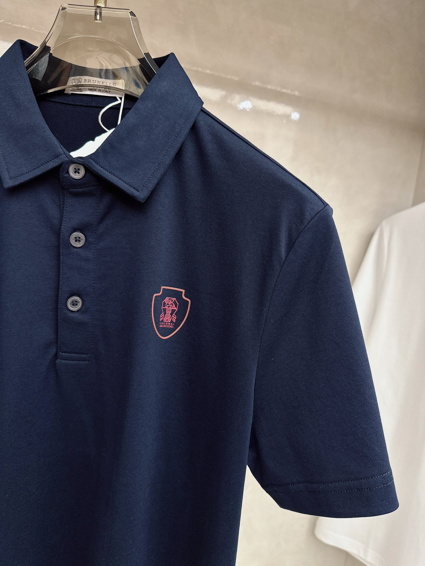 BC 2026顶级品质BC徽标刺绣衬衫领棉质短袖T恤，三标齐全，原版定制logo刻字纽扣，定织顶级220