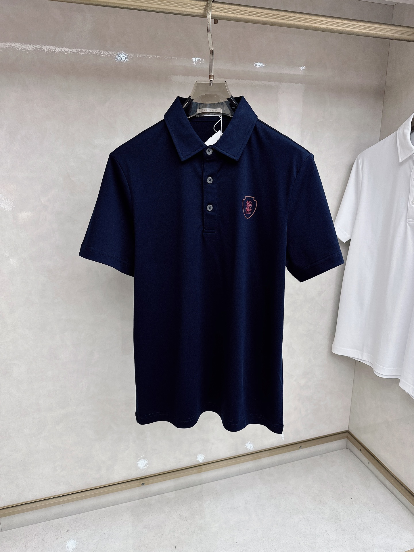 BC 2026顶级品质BC徽标刺绣衬衫领棉质短袖T恤，三标齐全，原版定制logo刻字纽扣，定织顶级220