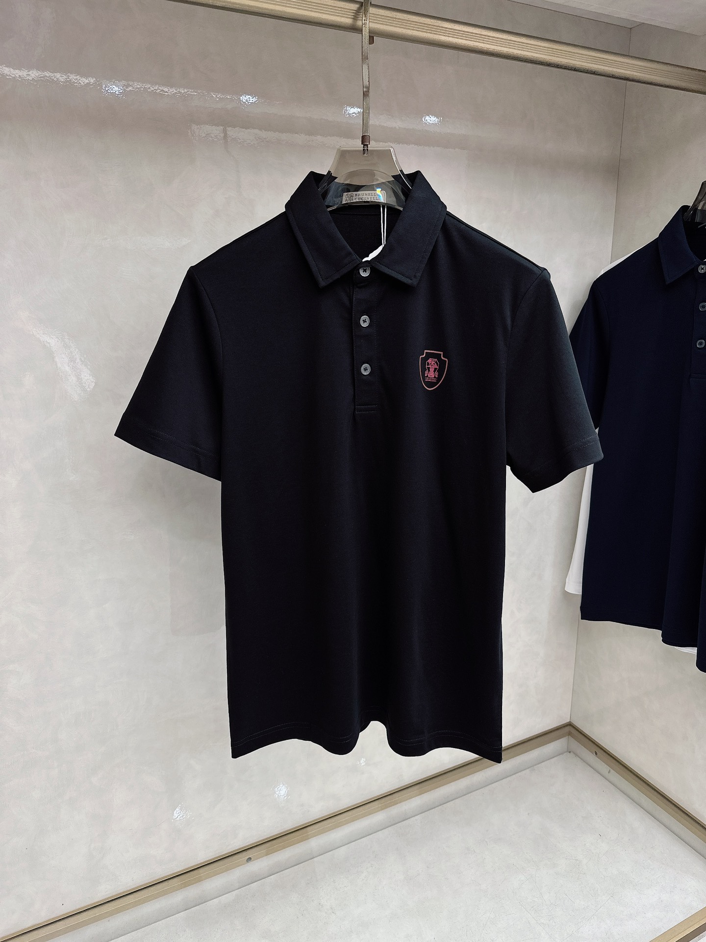 BC 2026顶级品质BC徽标刺绣衬衫领棉质短袖T恤，三标齐全，原版定制logo刻字纽扣，定织顶级220