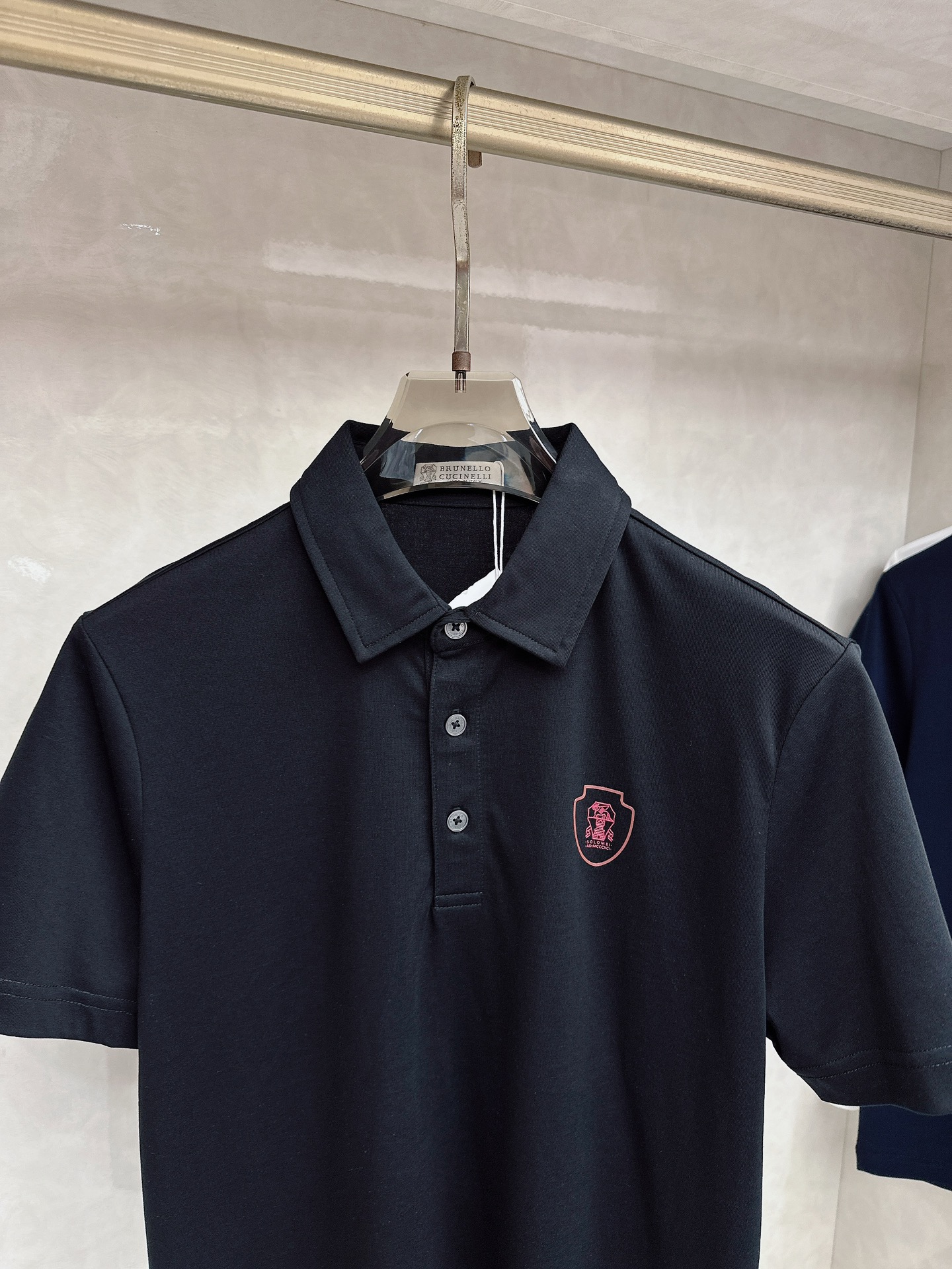 BC 2026顶级品质BC徽标刺绣衬衫领棉质短袖T恤，三标齐全，原版定制logo刻字纽扣，定织顶级220