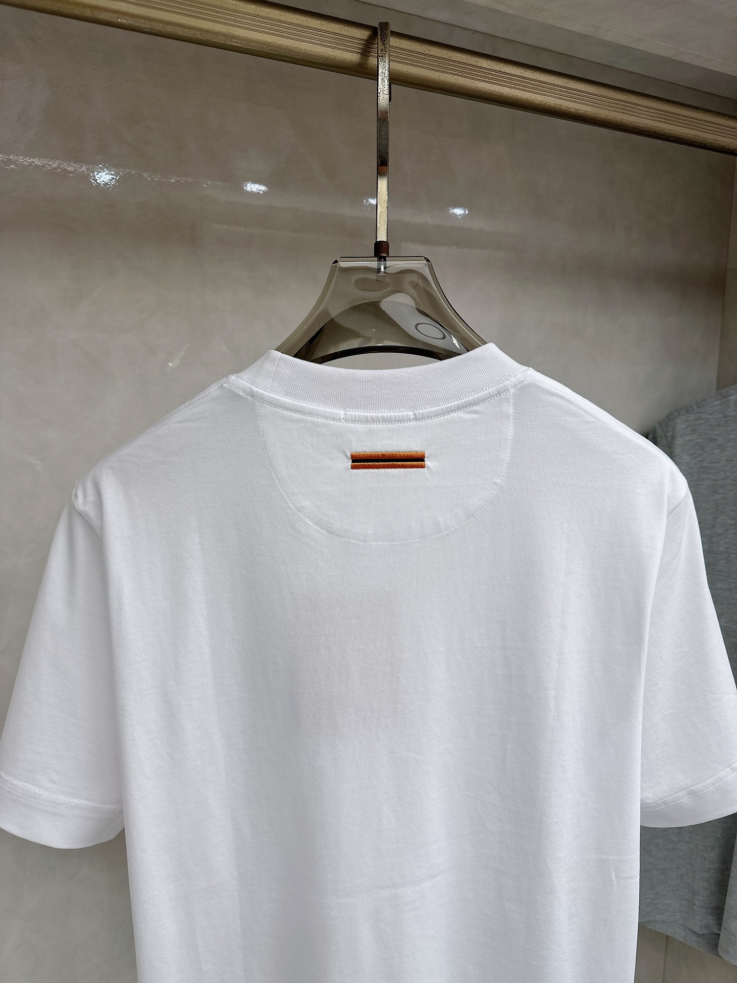 杰尼亚 2026顶级品质logo刺绣圆领棉质短袖T恤，原版定织顶级220g纯棉平纹针织面料，手感如丝绸般